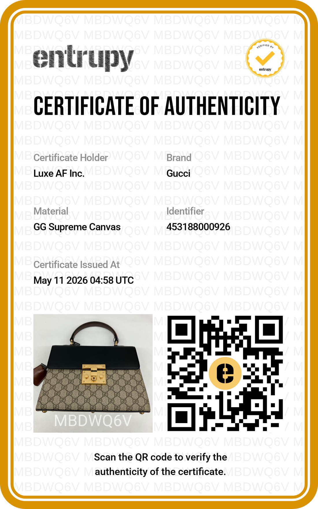 Gucci Padlock GG Supreme Top Handle Bag GG912