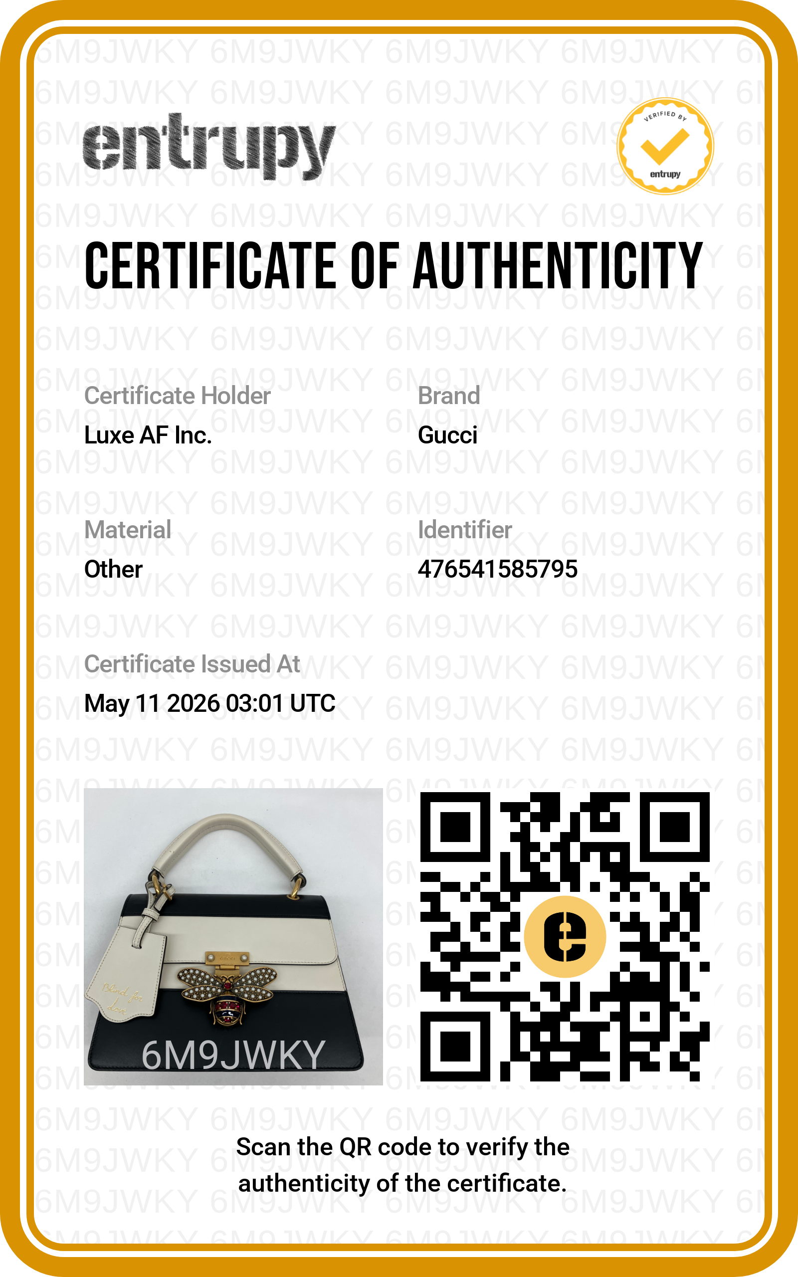 Gucci Queen Margaret Bee Black/White Leather Top Handle Bag GG913