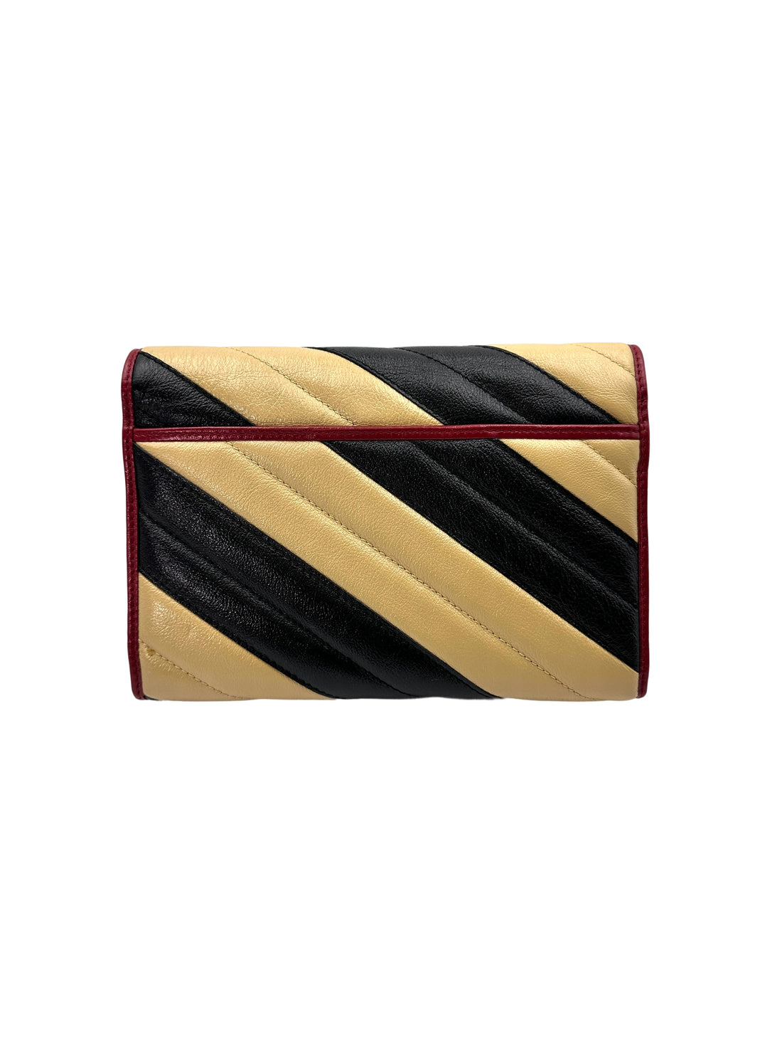 Gucci GG Marmont Black/Beige Matelasse Leather Wallet On Chain GG918