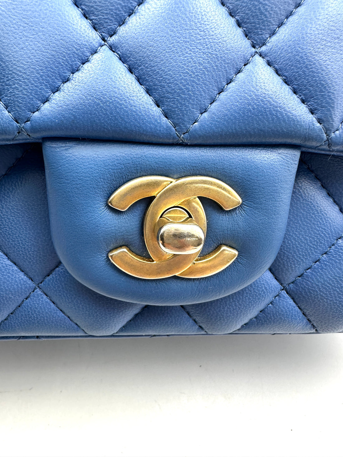 Chanel Classic Flap Blue Quilted Leather Shoulder Bag With Gold Buckle(27***66) CC1889