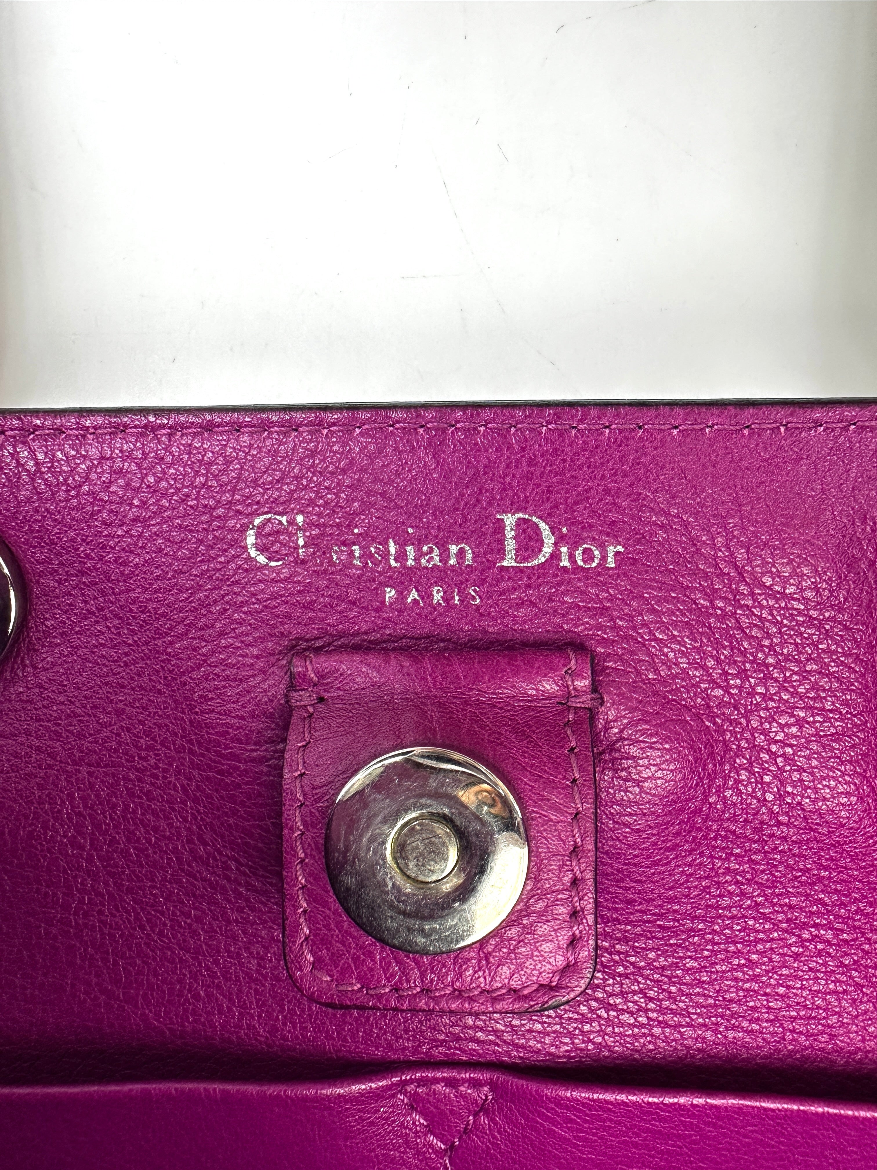 Christian Dior Diorissimo Beige Leather Large Size Top Handle Bag With Pouch DR719