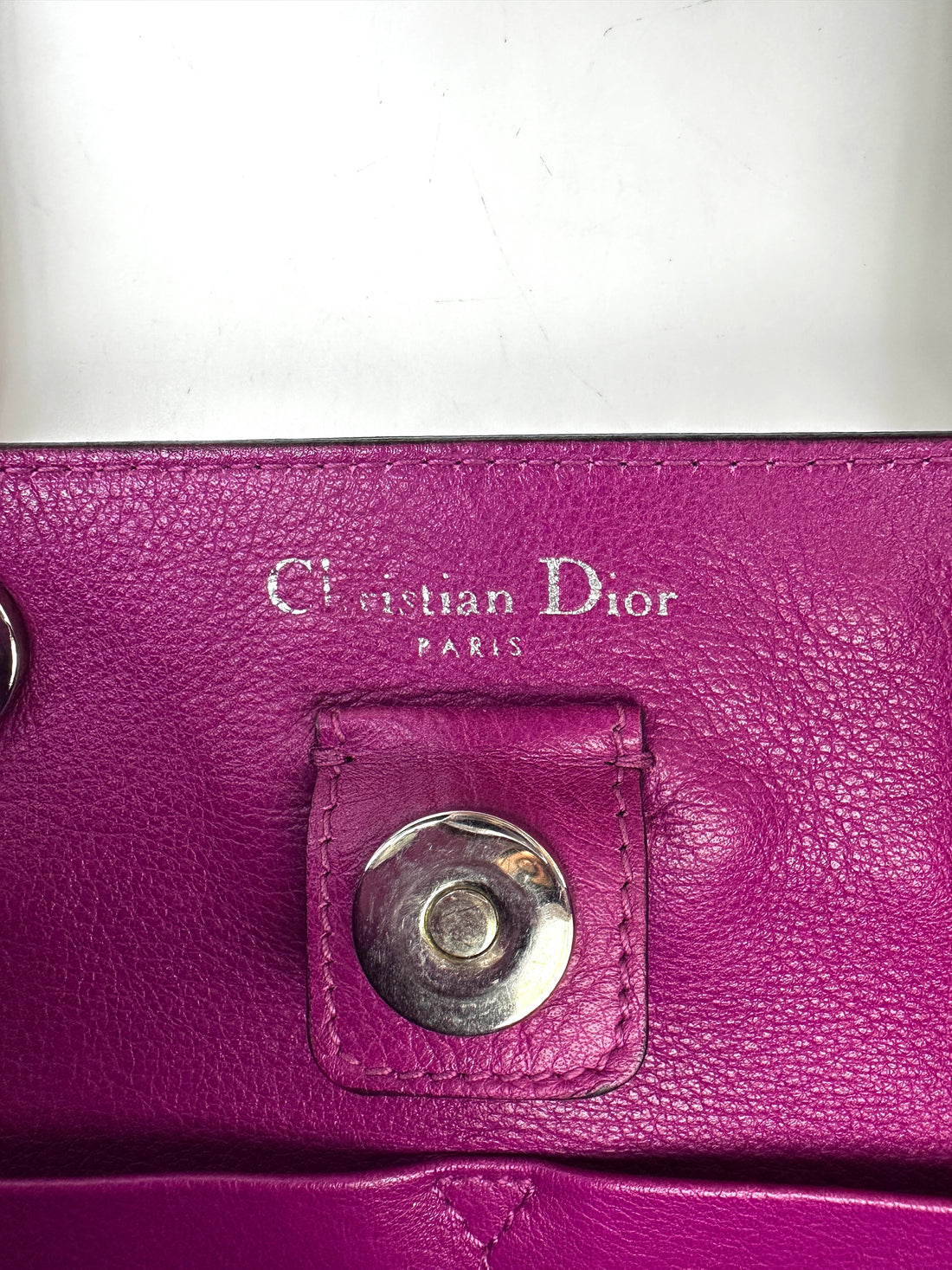 Christian Dior Diorissimo Beige Leather Large Size Top Handle Bag With Pouch DR719
