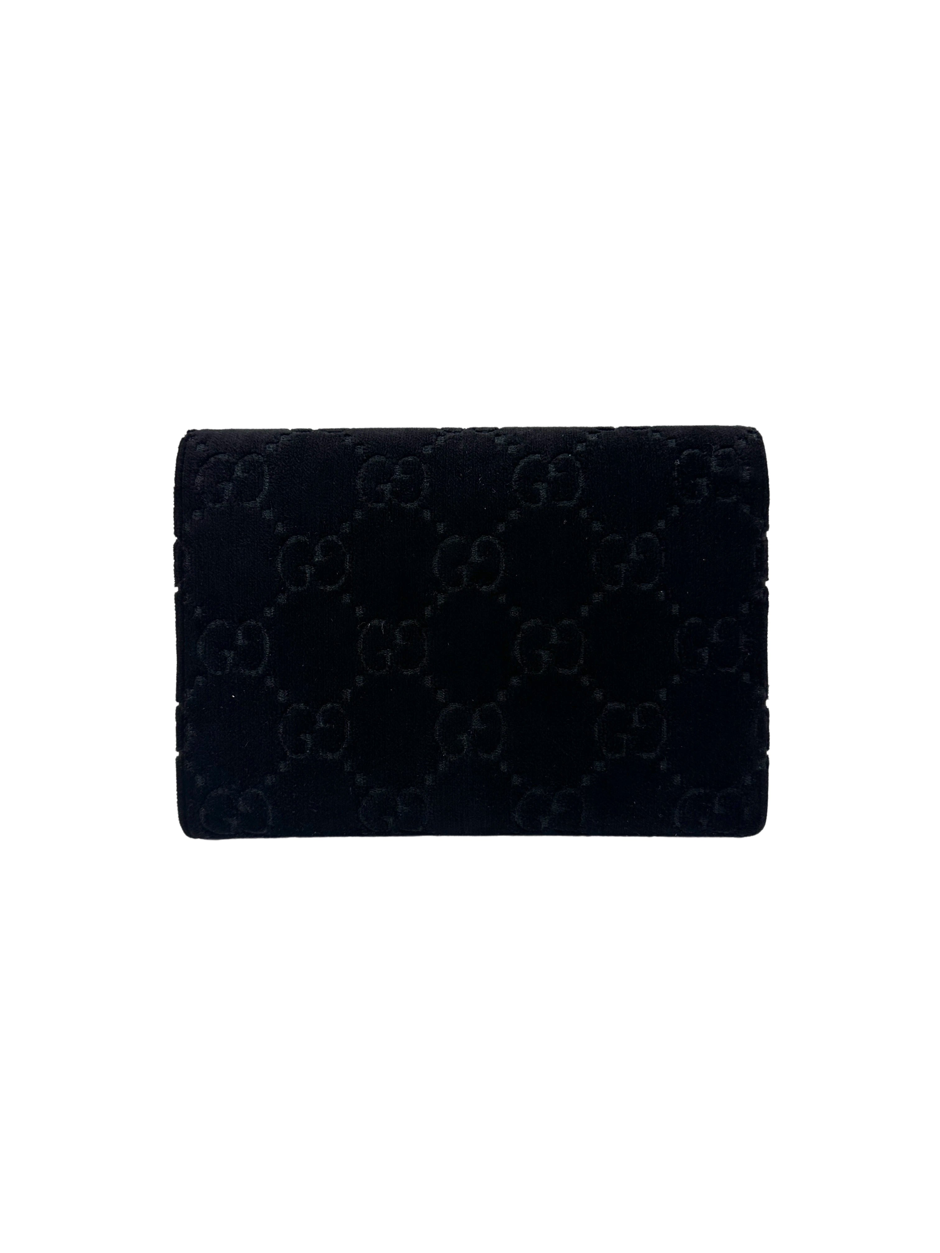 Gucci Dionysus Black Velvet Wallet On Chain GG923