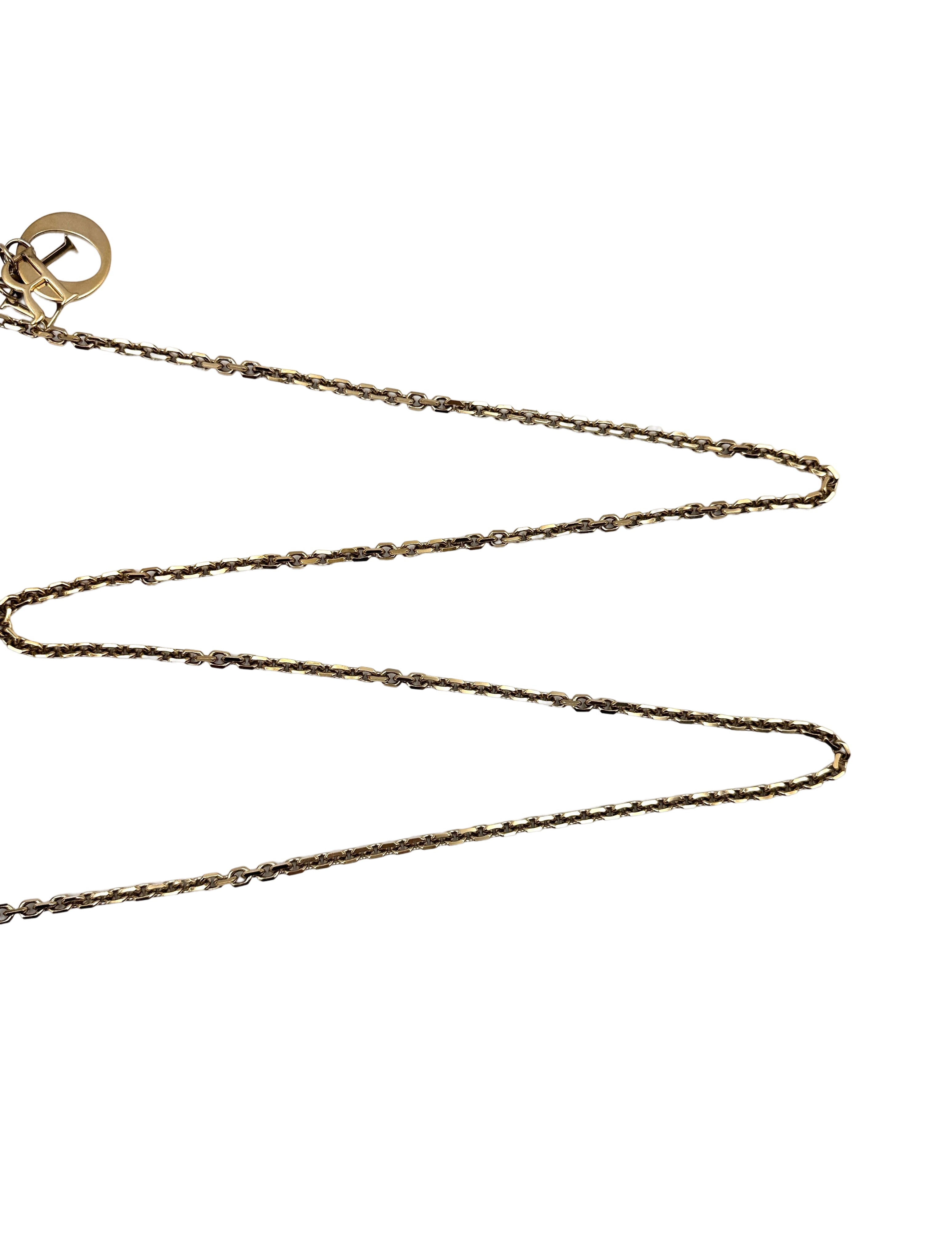 Christian Dior Silver Cannage Leather Wallet On Chain DR720