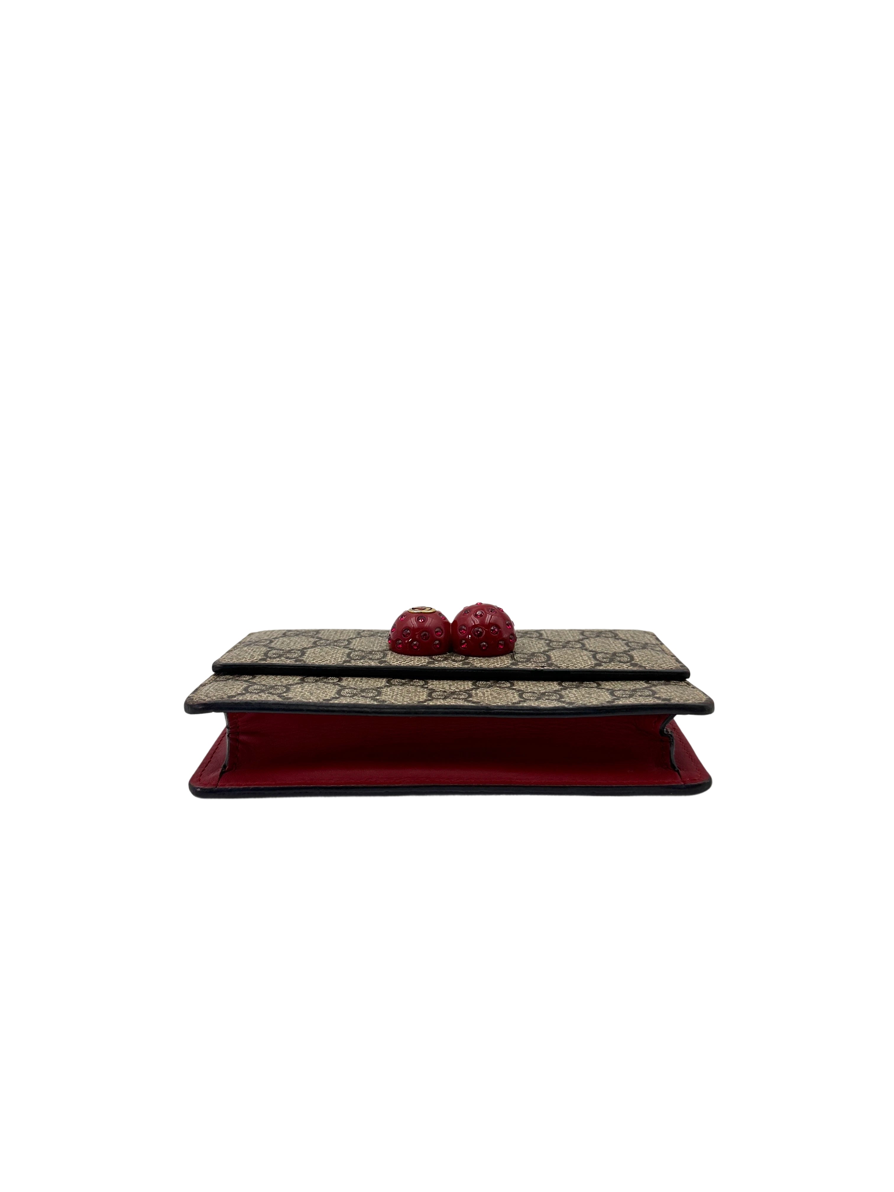 Gucci Cherry GG Supreme Chain Shoulder Bag GG917