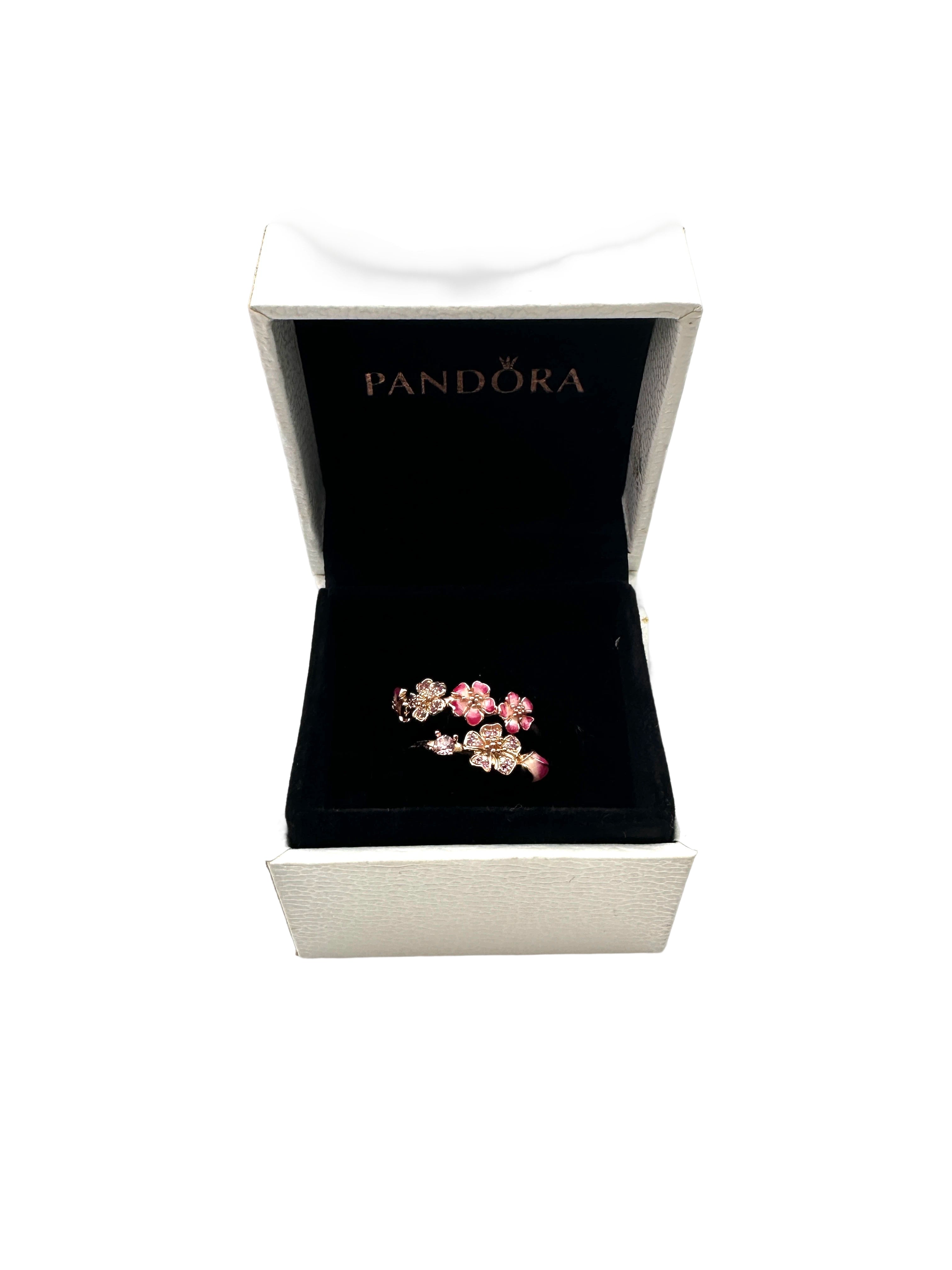 Pandora Style Pink Peach Blossom Open Ring PA01