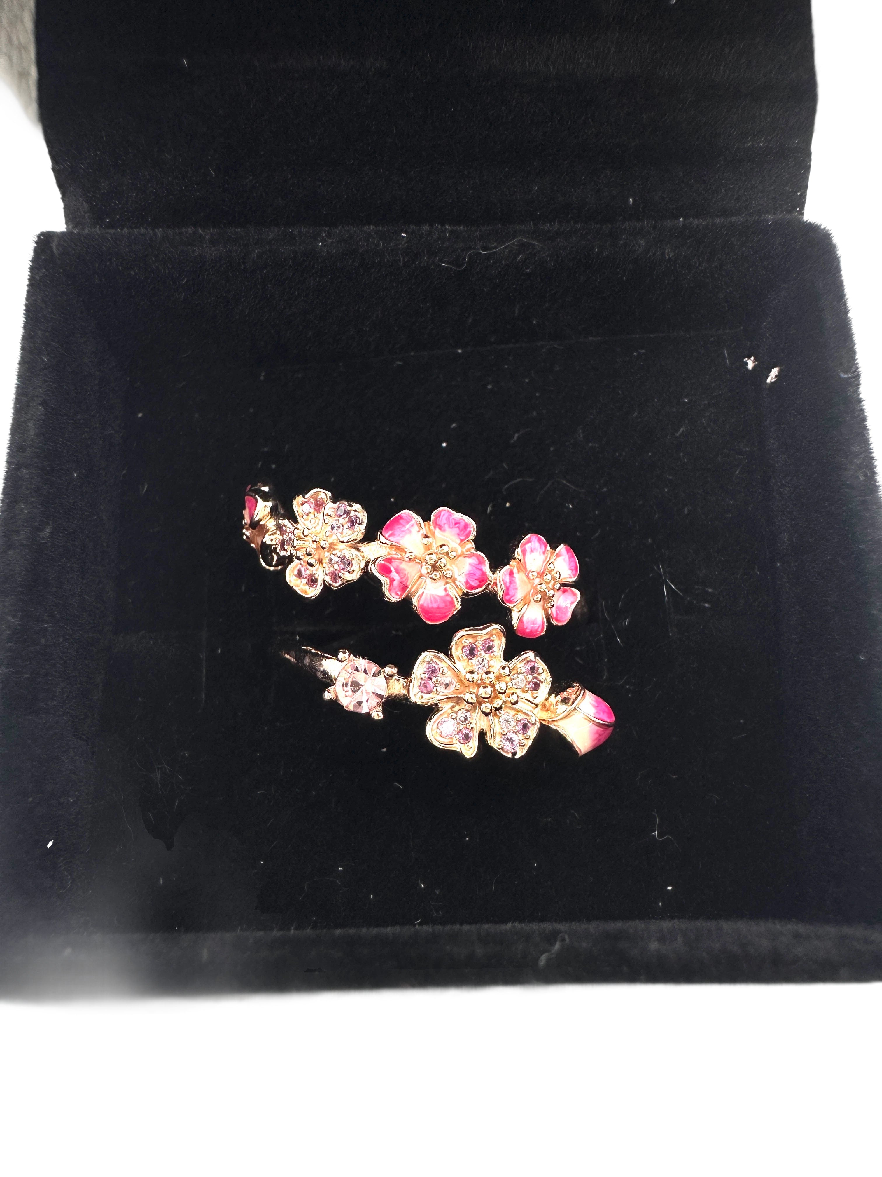Pandora Style Pink Peach Blossom Open Ring PA01