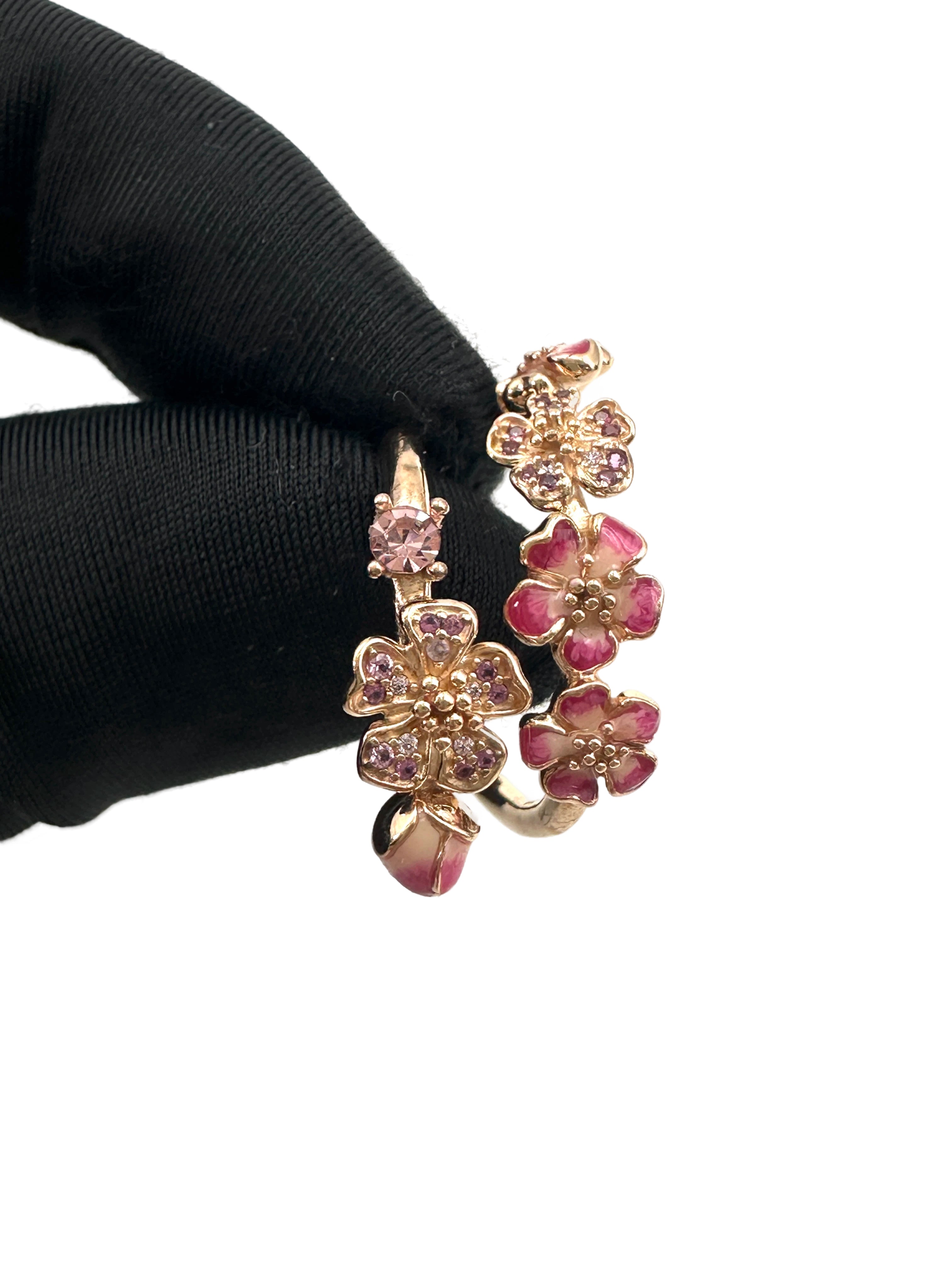 Pandora Style Pink Peach Blossom Open Ring PA01