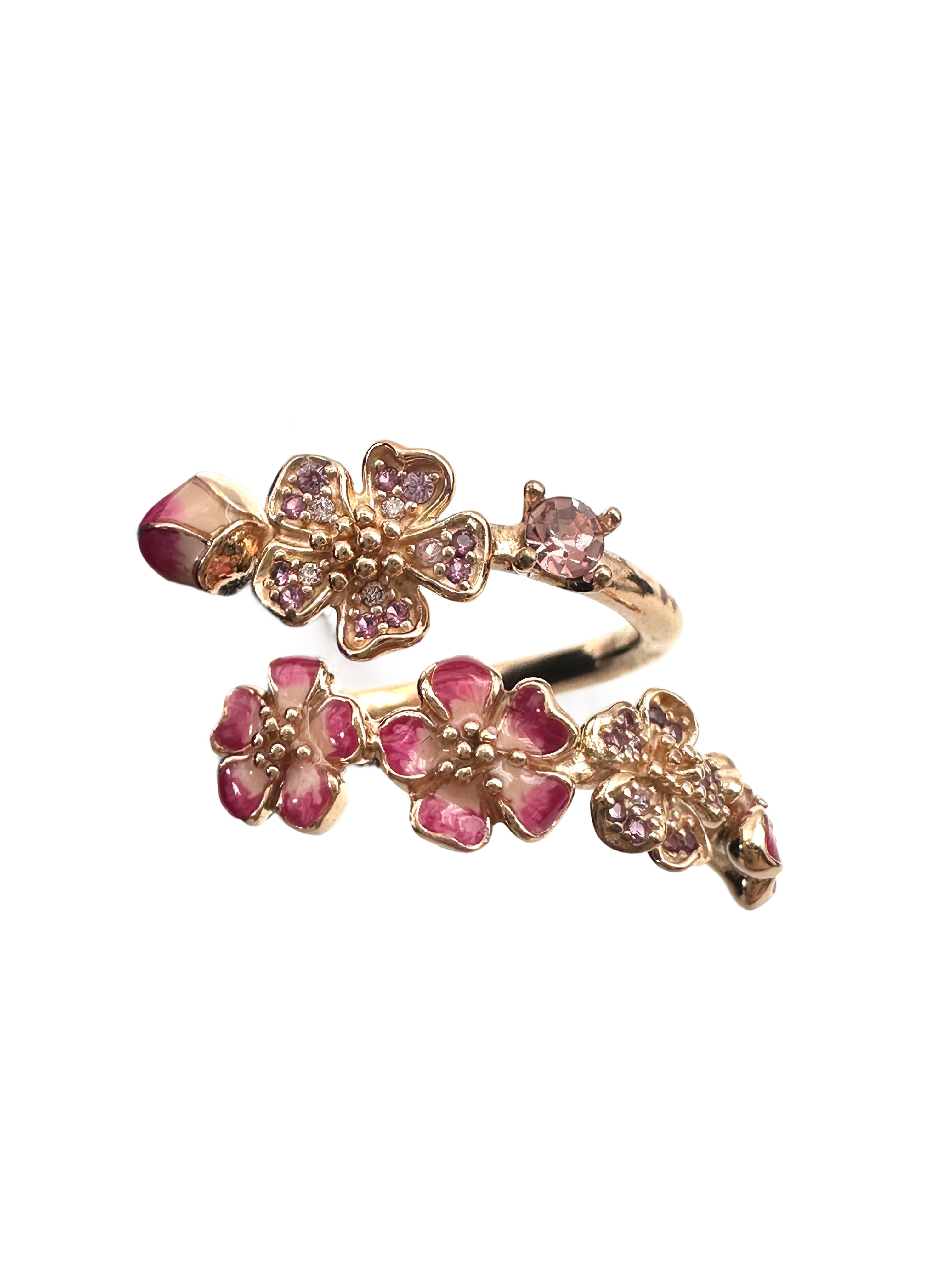 Pandora Style Pink Peach Blossom Open Ring PA01