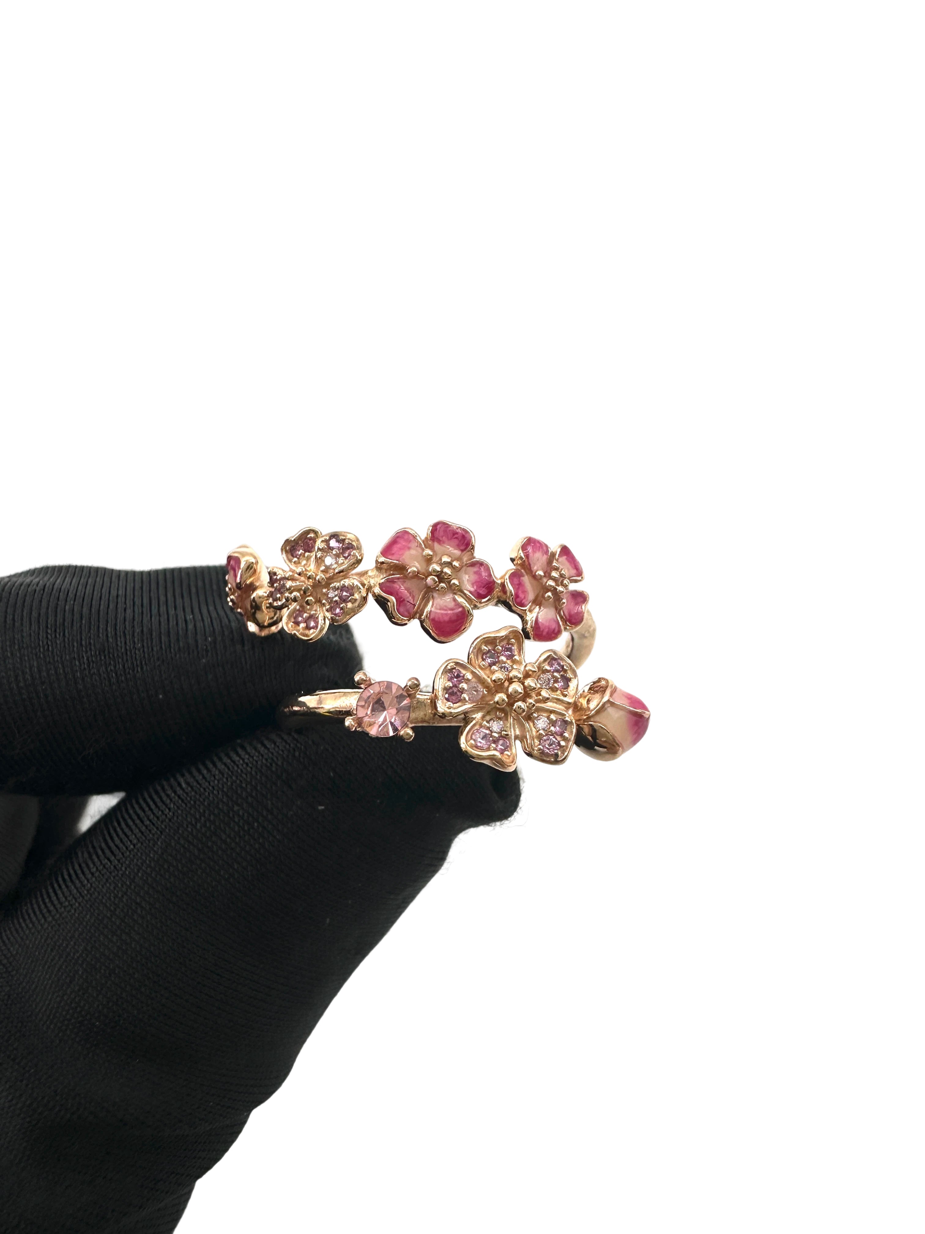 Pandora Style Pink Peach Blossom Open Ring PA01