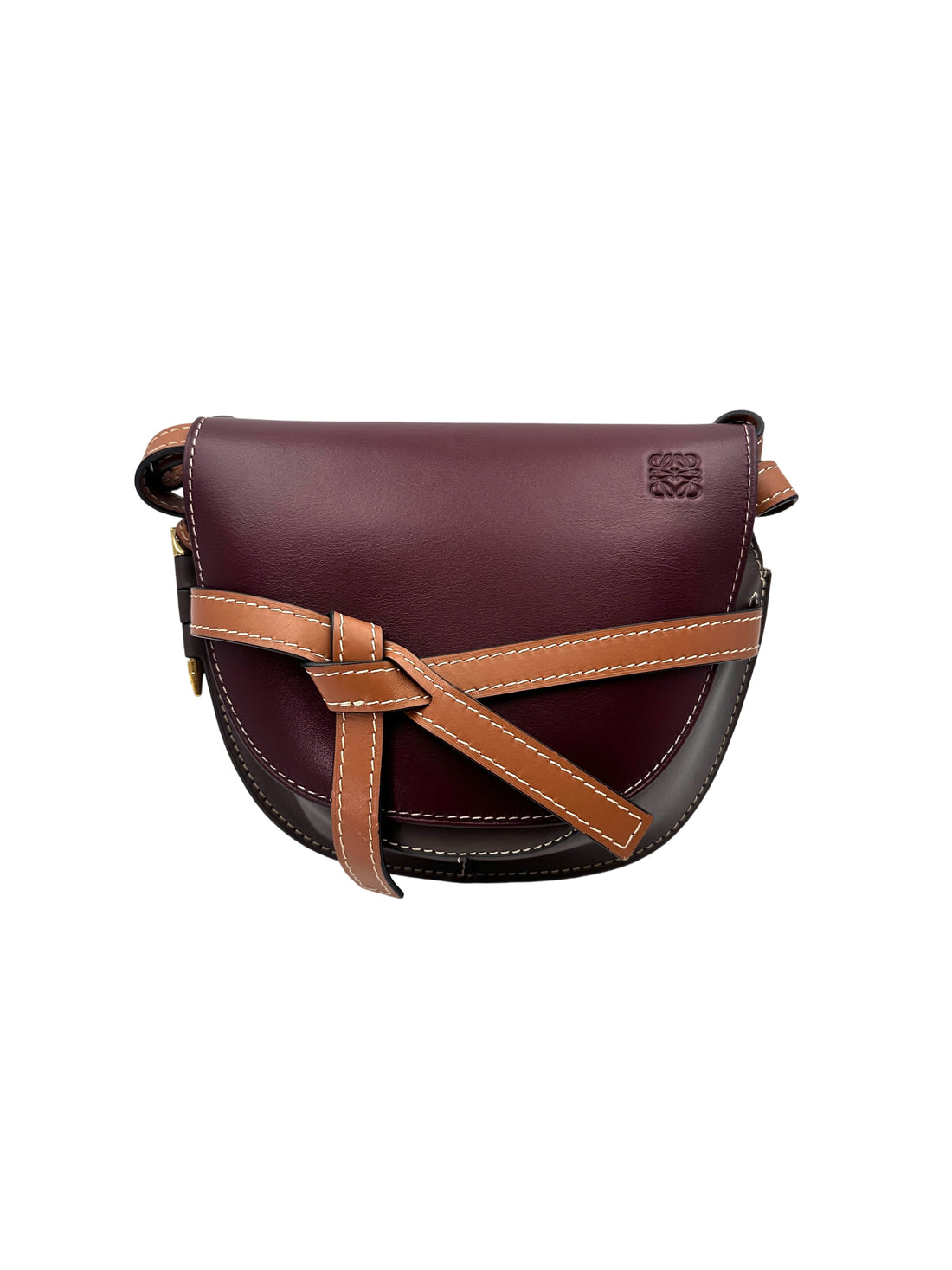 Loewe Gate Dark Red Leather Medium Size Shoulder Bag LW88