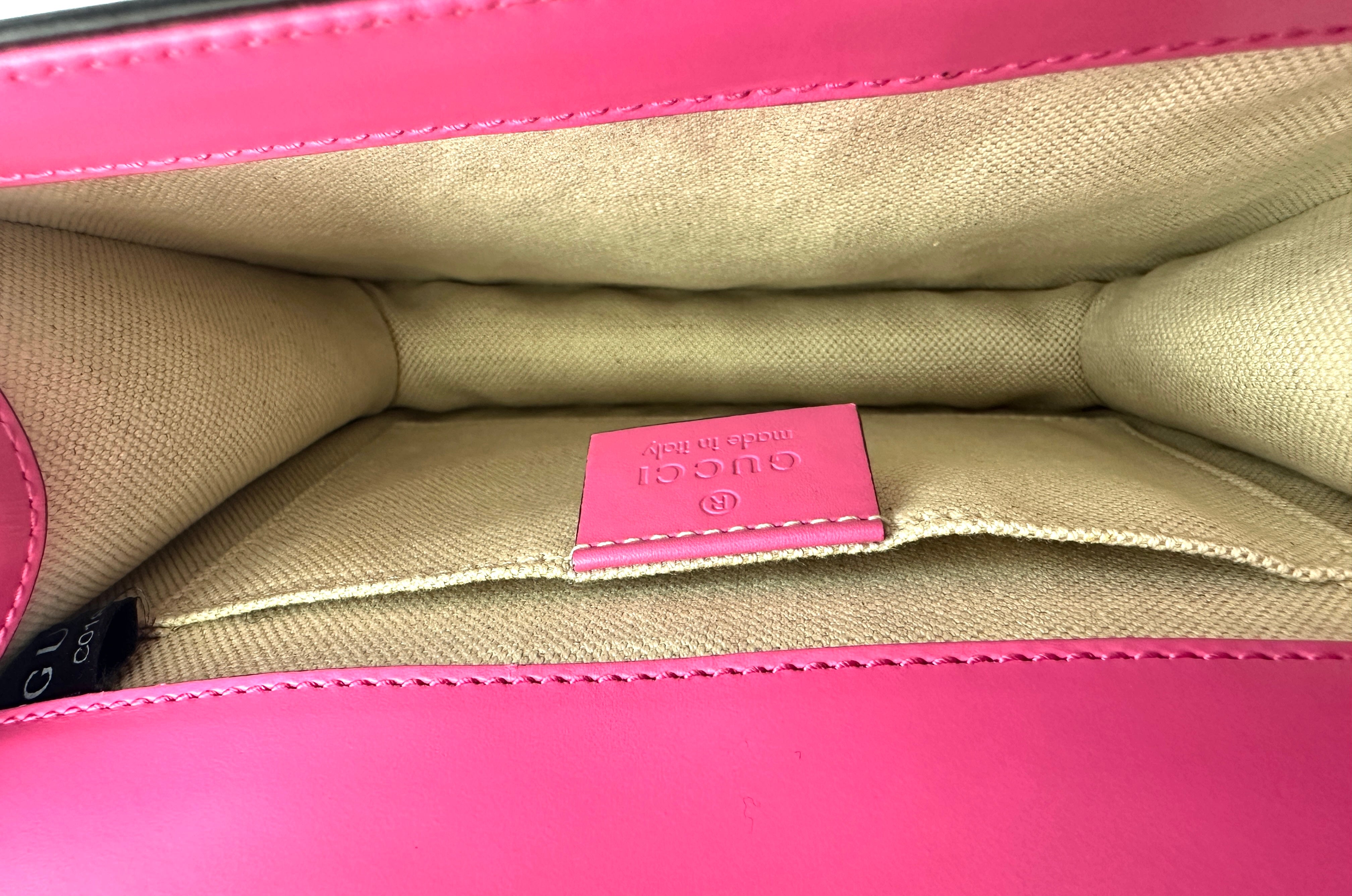 Gucci GG Marmont Pink Leather Flap Bag GG916