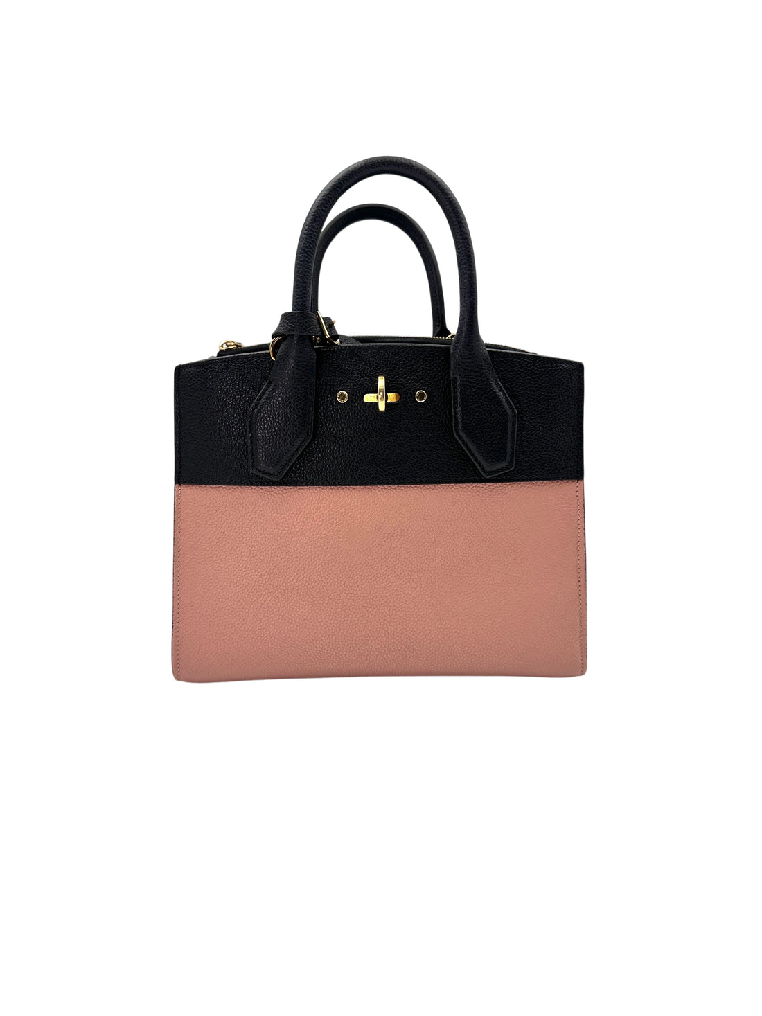 Louis Vuitton City Steamer PM Black/Pink Grained Leather Handle Bag LV2642