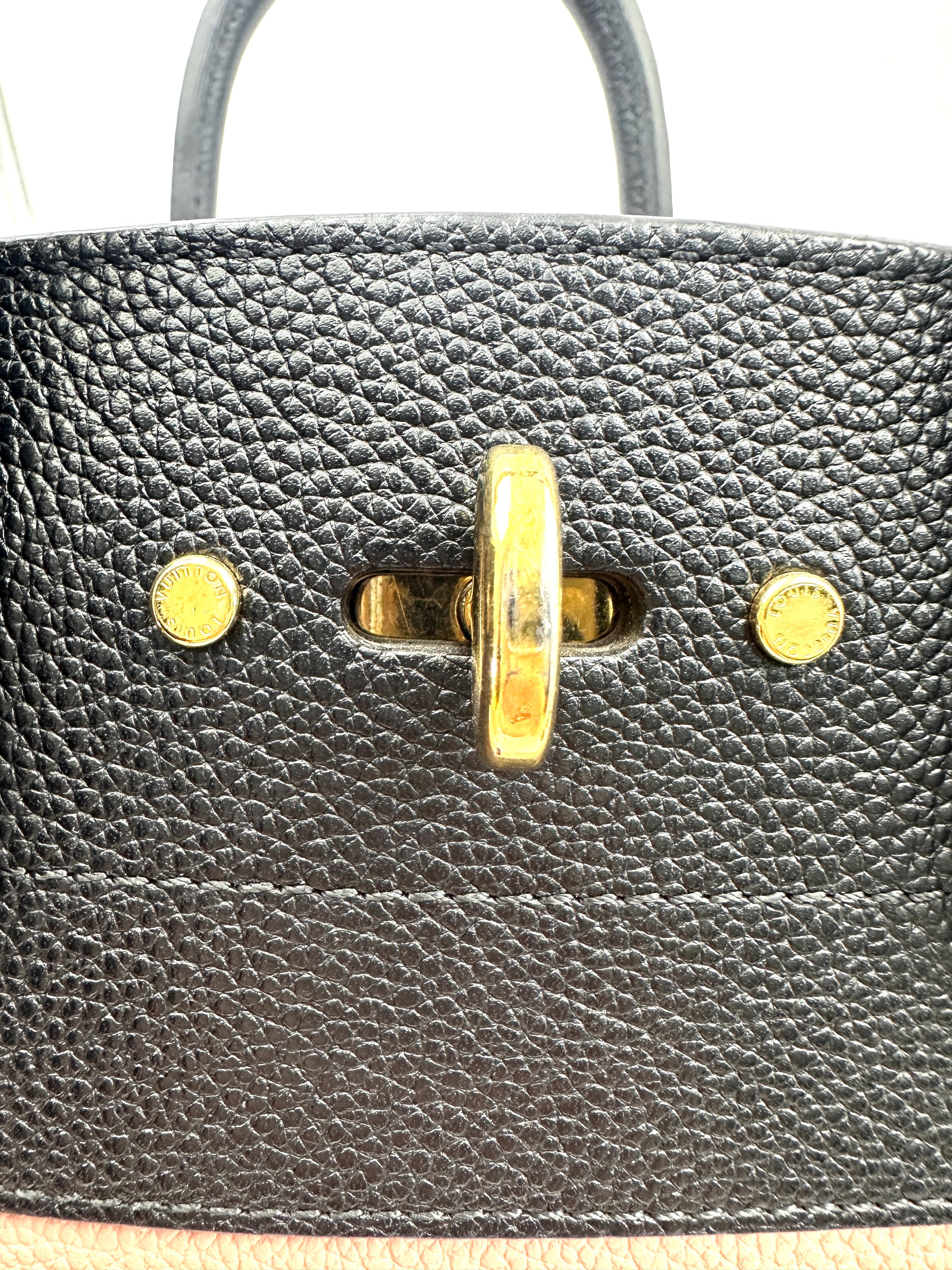 Louis Vuitton City Steamer PM Black/Pink Grained Leather Handle Bag LV2642