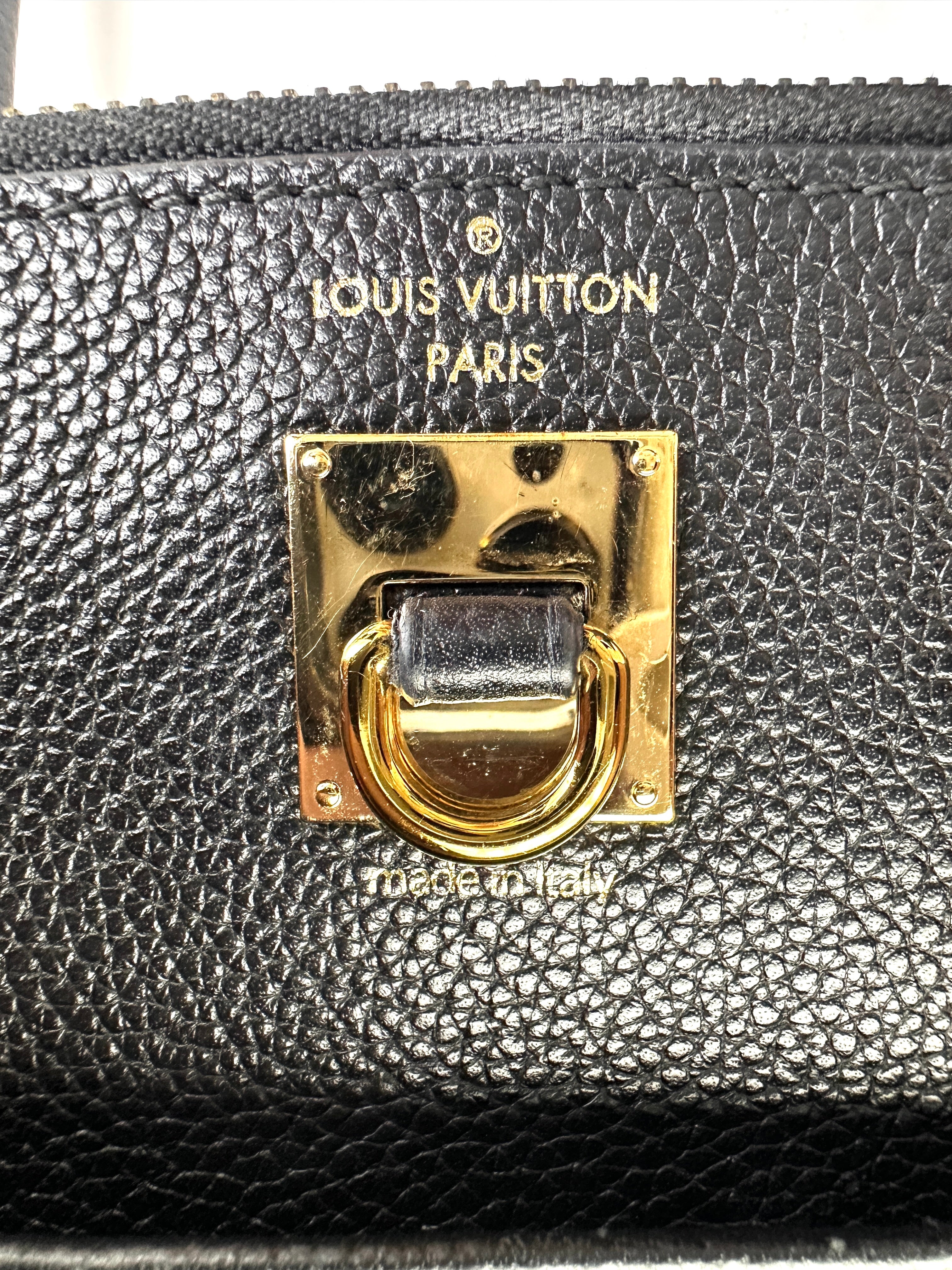 Louis Vuitton City Steamer PM Black/Pink Grained Leather Handle Bag LV2642