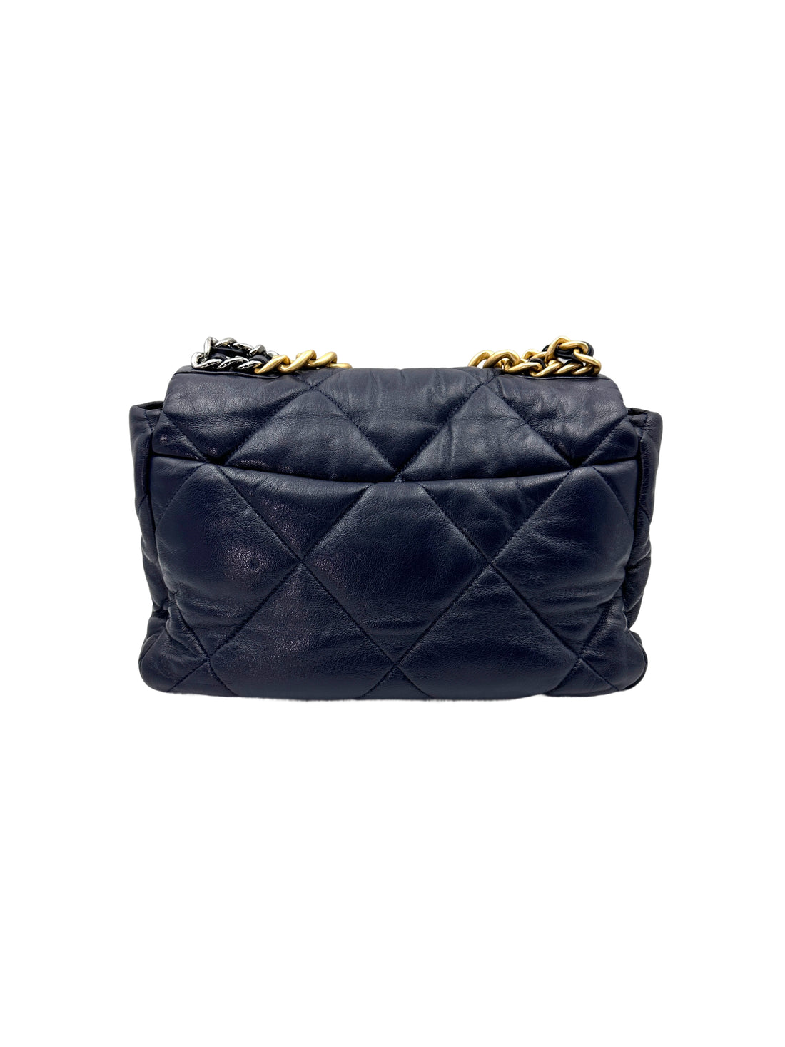 Chanel 19Bag Navy Quilted Leather Medium Size Flap Bag With Gold Hardware(29***10) CC1898
