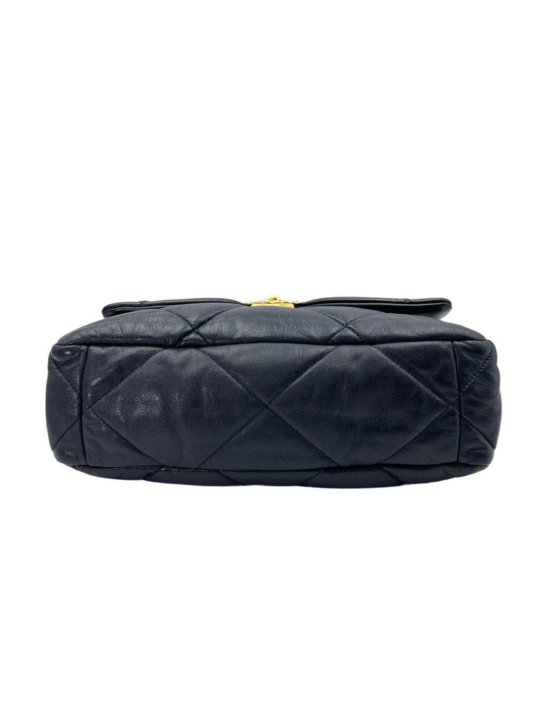 Chanel 19Bag Navy Quilted Leather Medium Size Flap Bag With Gold Hardware(29***10) CC1898