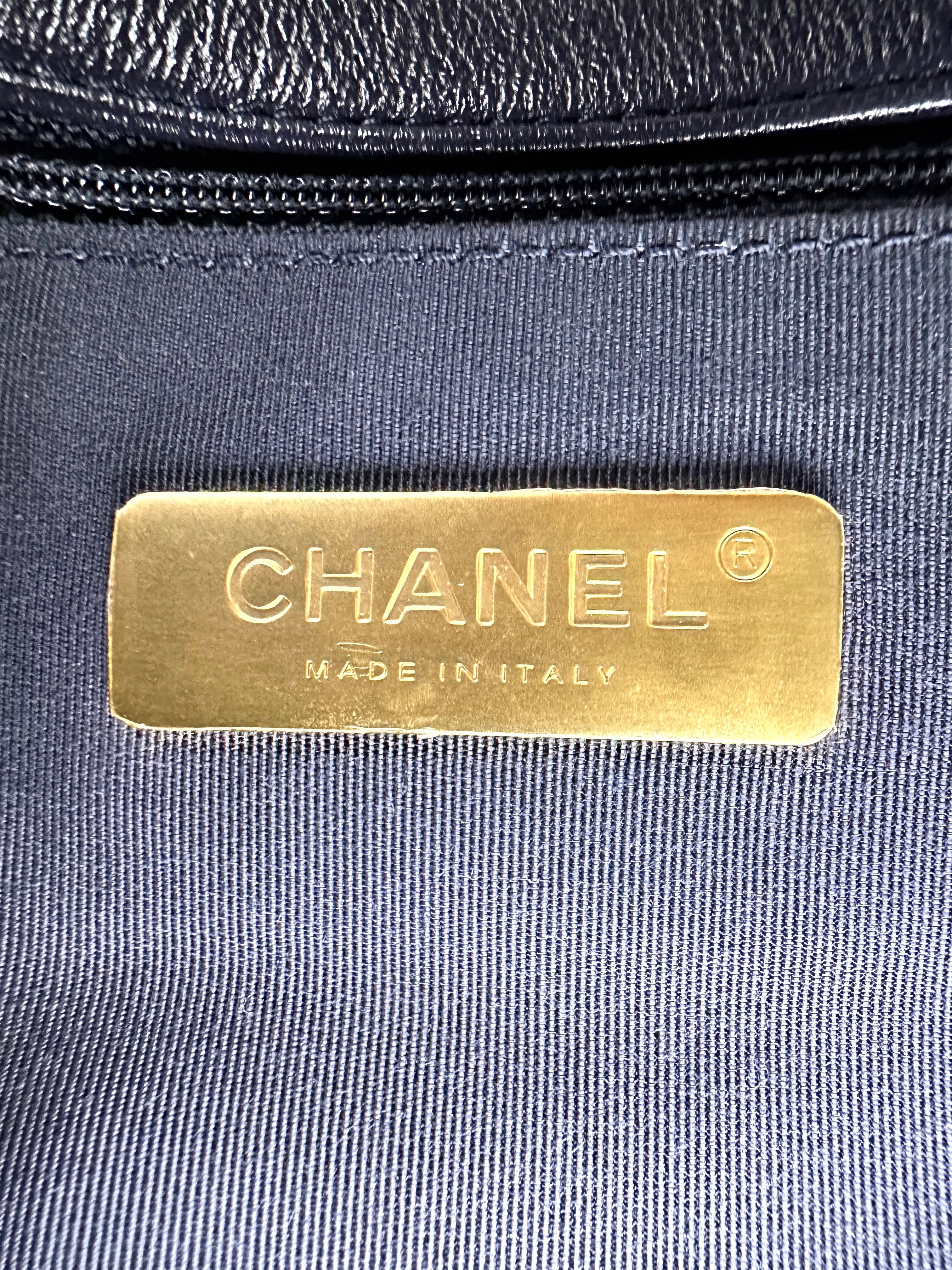 Chanel 19Bag Navy Quilted Leather Medium Size Flap Bag With Gold Hardware(29***10) CC1898