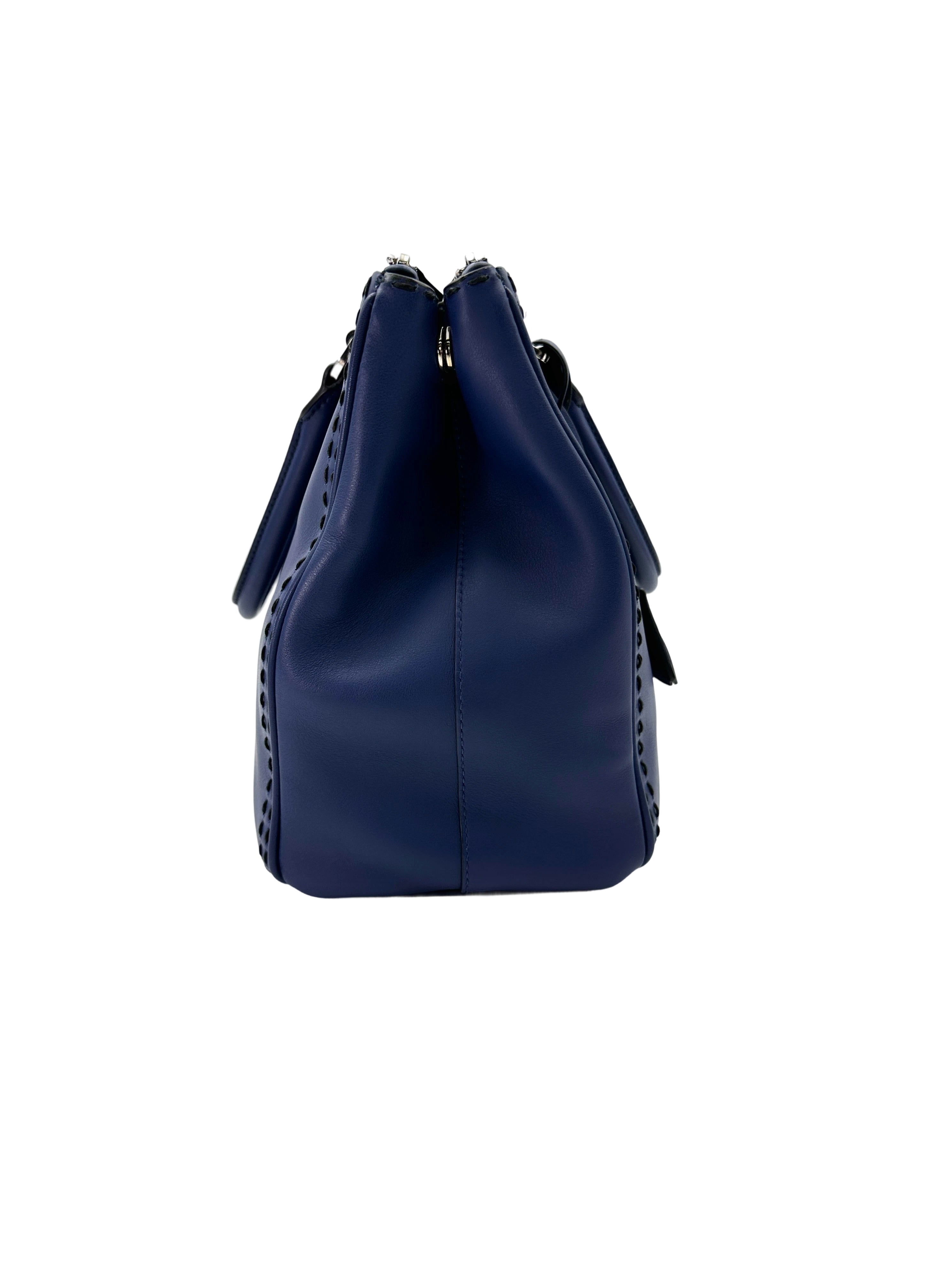 Prada Galleria Blue Saffiano Leather Handle Bag PR310
