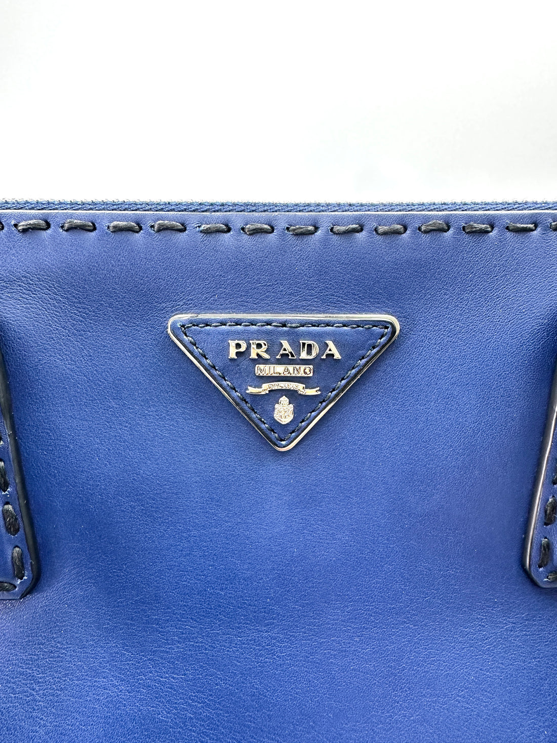 Prada Galleria Blue Saffiano Leather Handle Bag PR310
