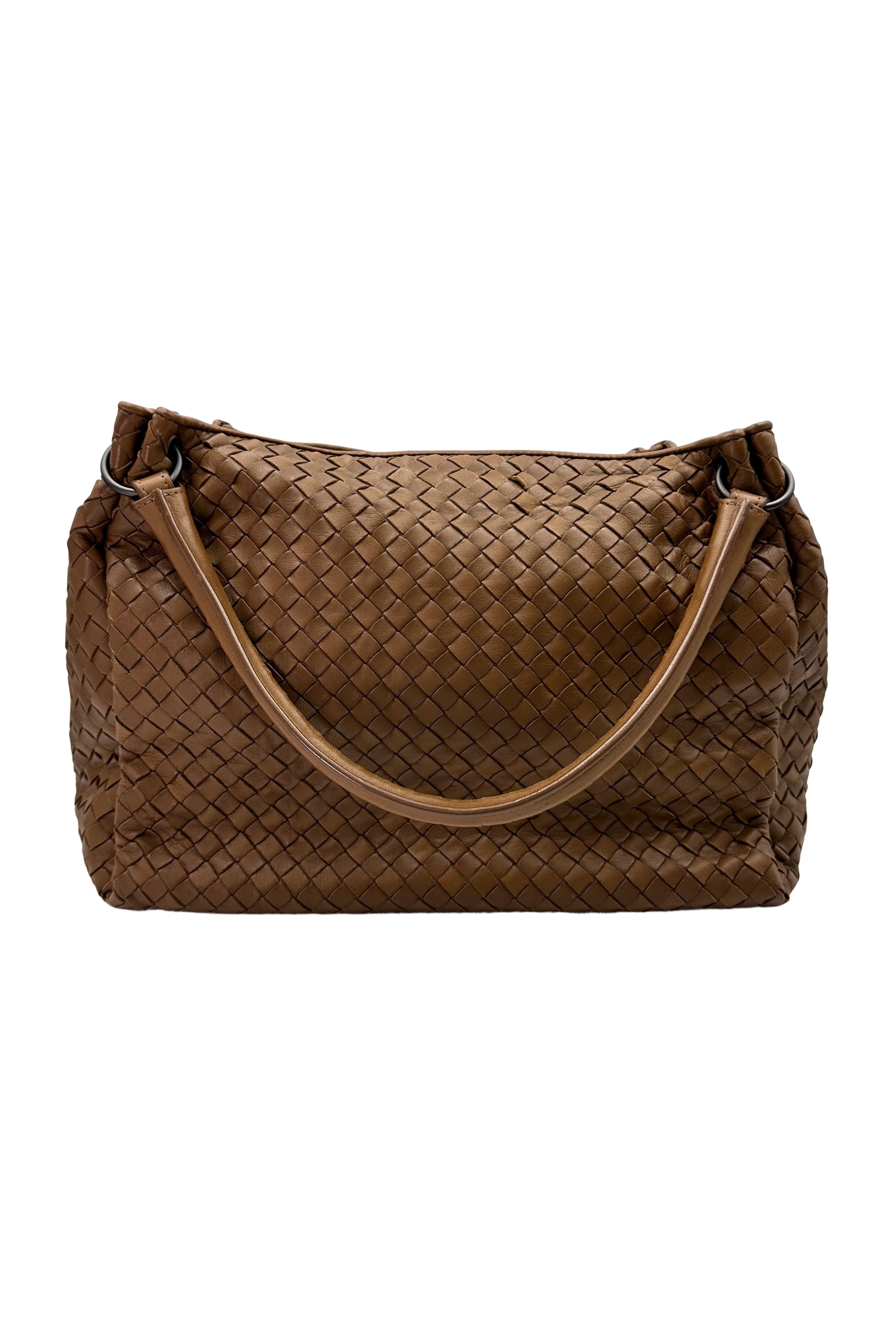 Bottega Veneta Intrecciato Brown Nappa Leather Hobo Bag BV129