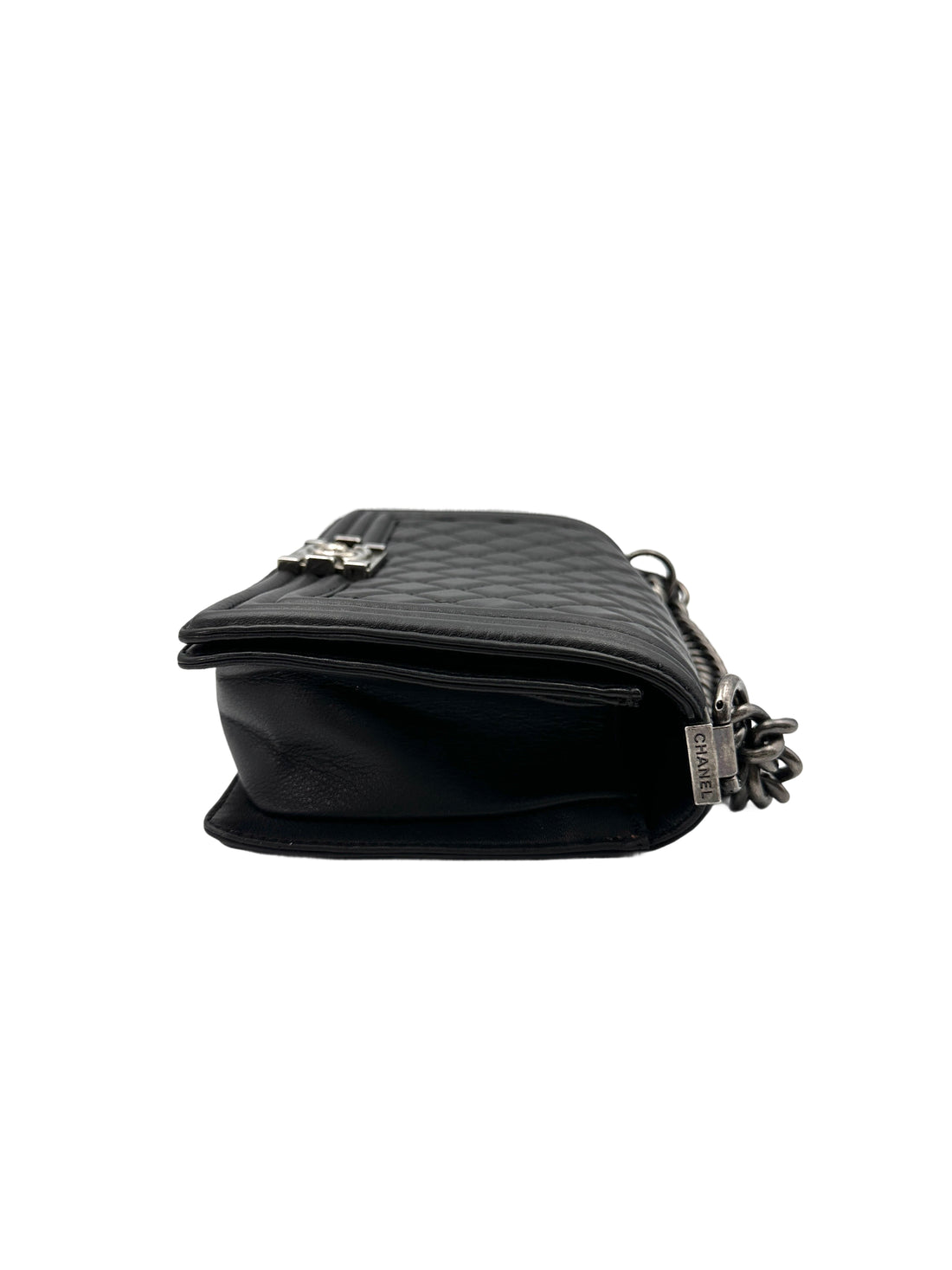 Chanel LeBoy Black Quilted Lambskin Flap Bag With Silver Buckle(14***36) CC1900