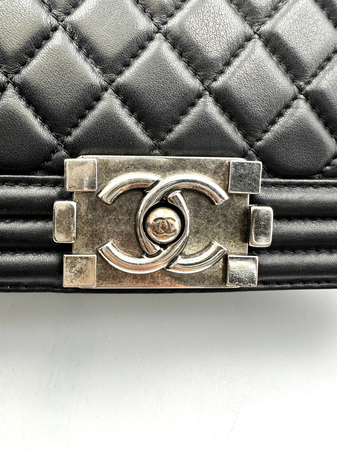 Chanel LeBoy Black Quilted Lambskin Flap Bag With Silver Buckle(14***36) CC1900