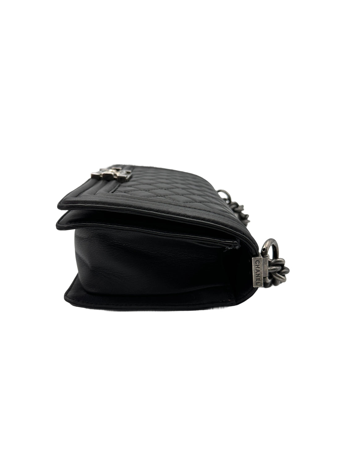 Chanel LeBoy Black Quilted Lambskin Flap Bag With Silver Buckle(14***36) CC1900