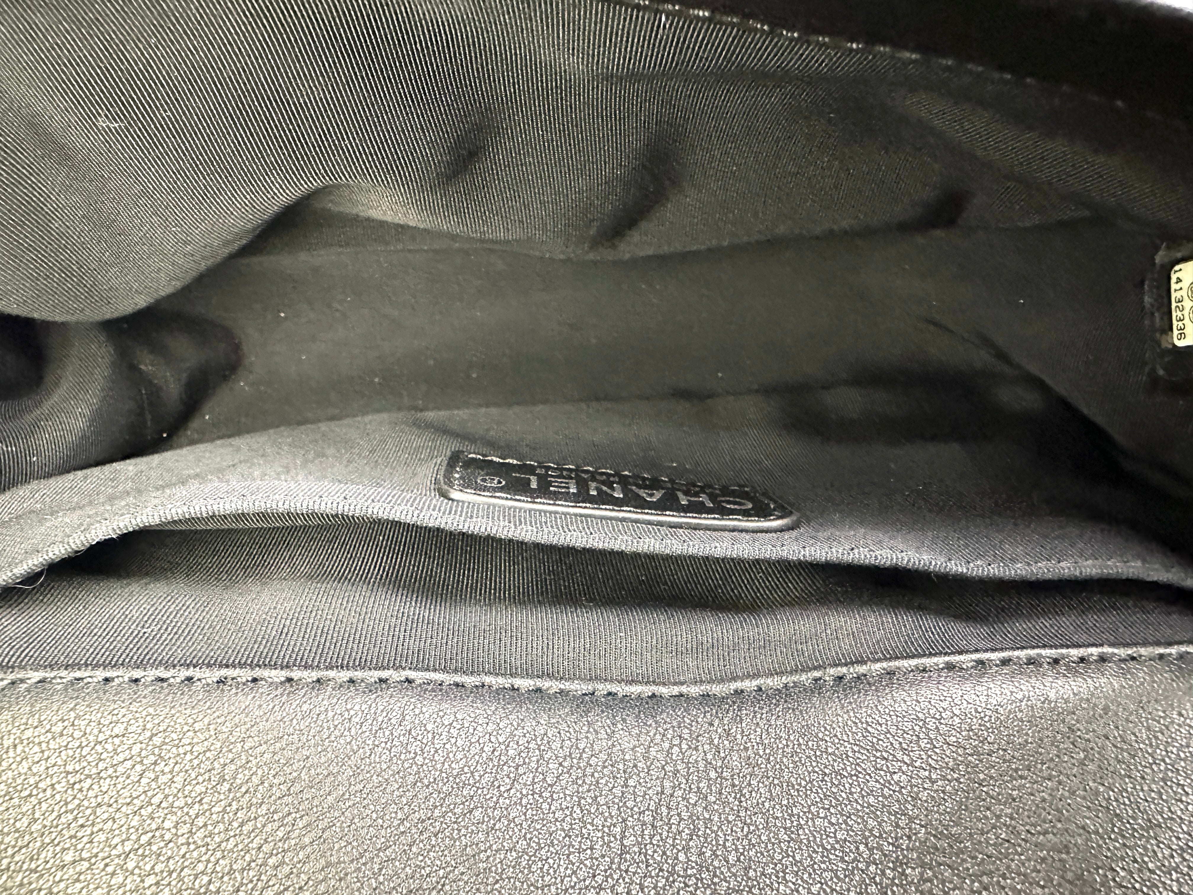 Chanel LeBoy Black Quilted Lambskin Flap Bag With Silver Buckle(14***36) CC1900