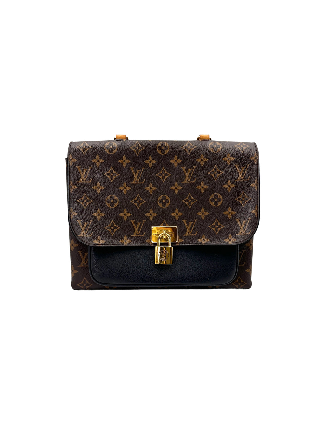 Louis Vuitton Marignan Monogram & Black Leather Messenger Bag LV2641