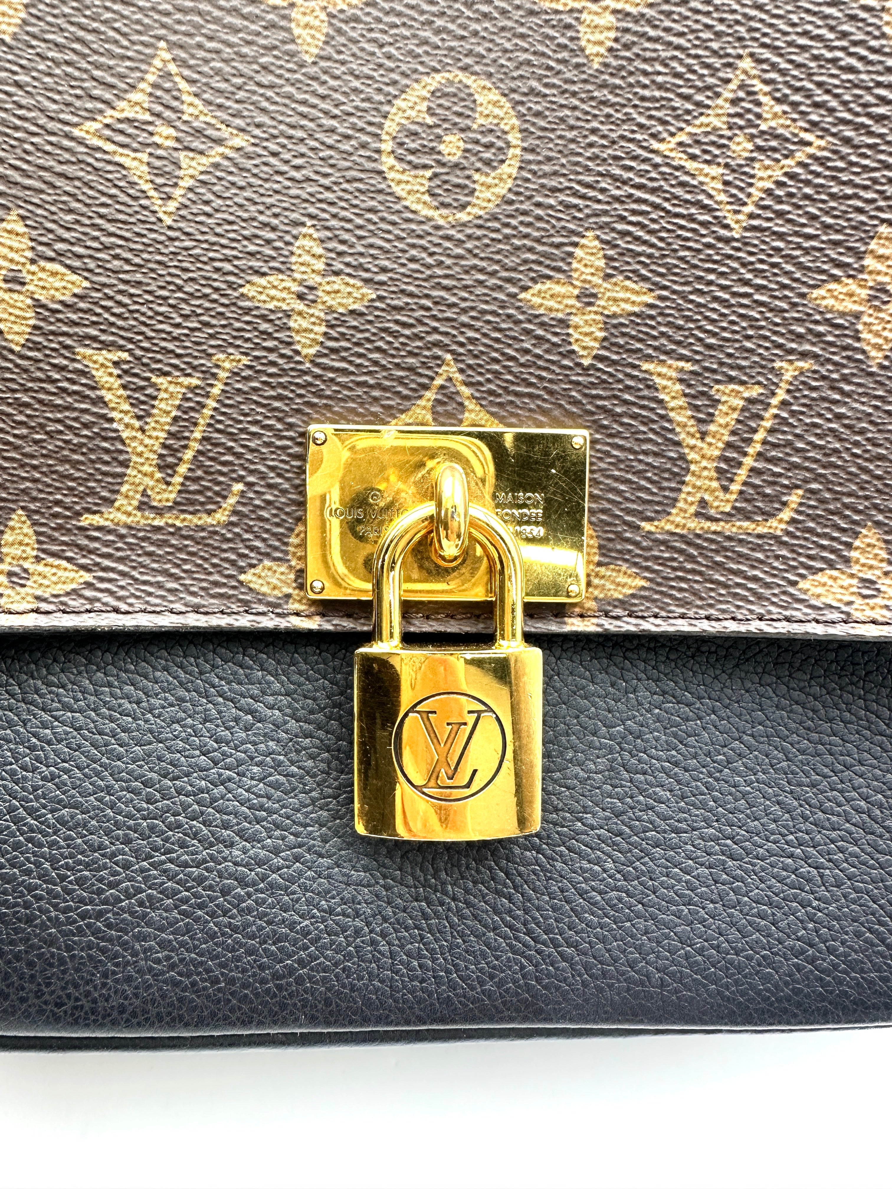 Louis Vuitton Marignan Monogram & Black Leather Messenger Bag LV2641