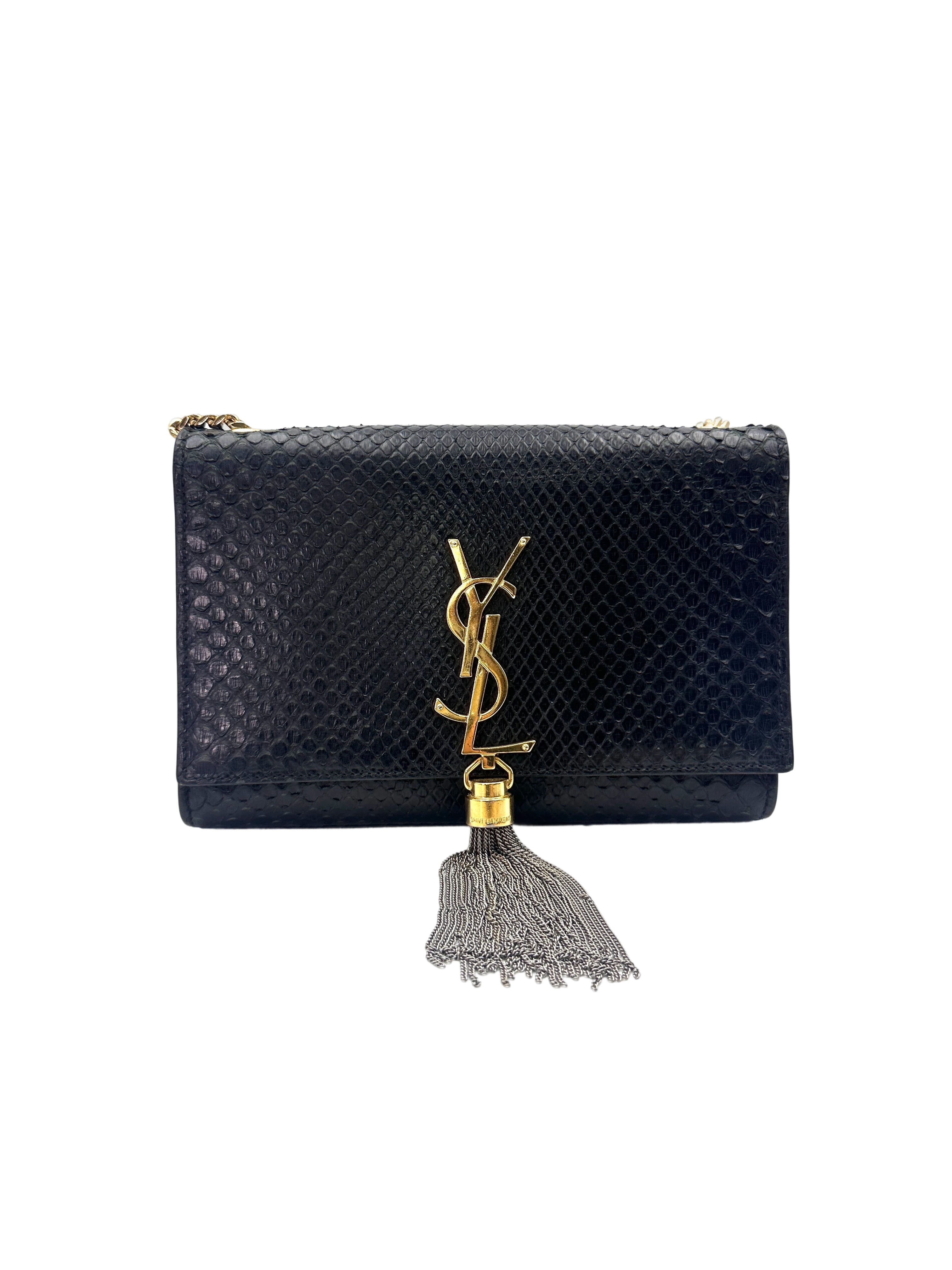 Saint Laurent kate Tassel Black Leather Small Size Shoulder Bag SL198