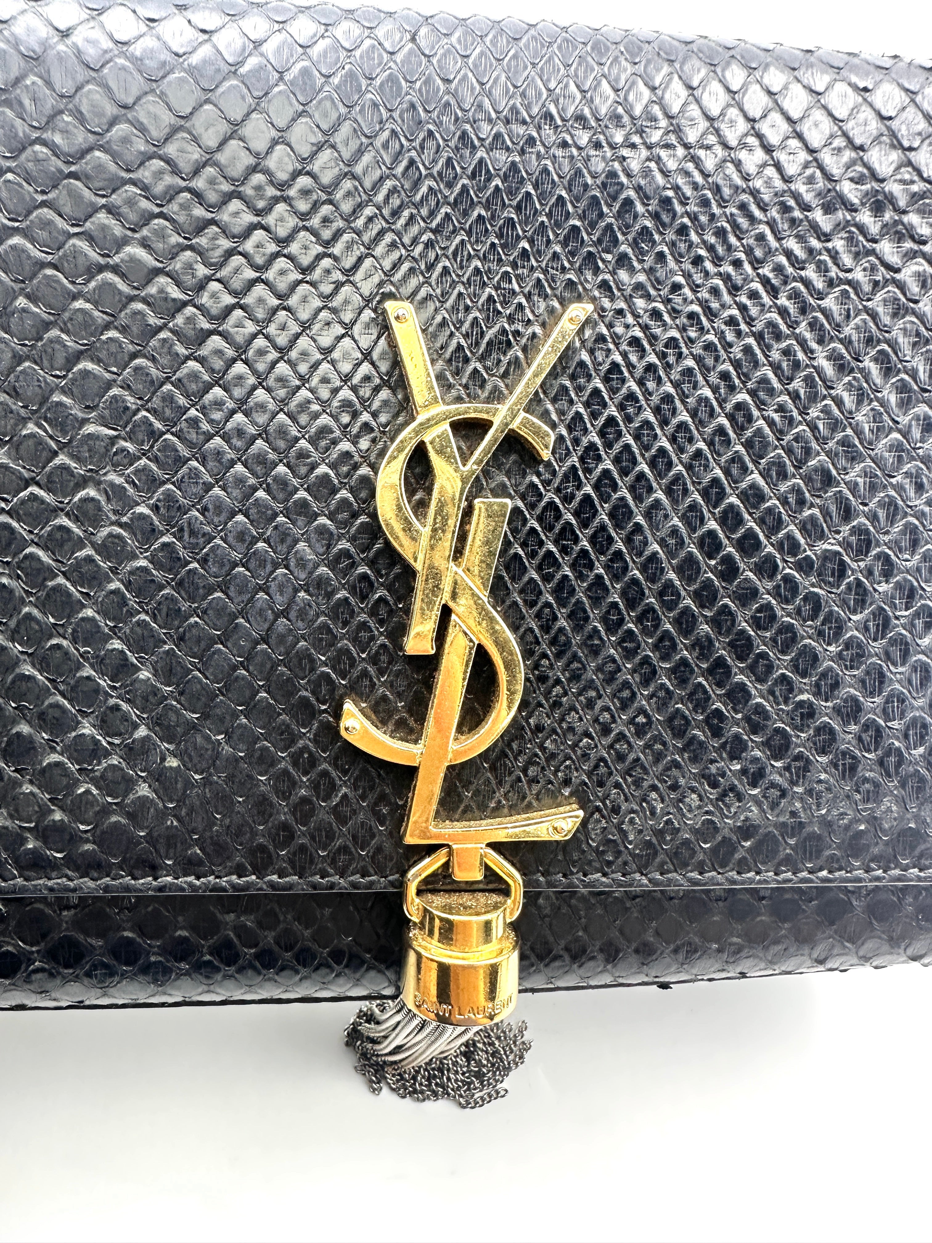 Saint Laurent kate Tassel Black Leather Small Size Shoulder Bag SL198
