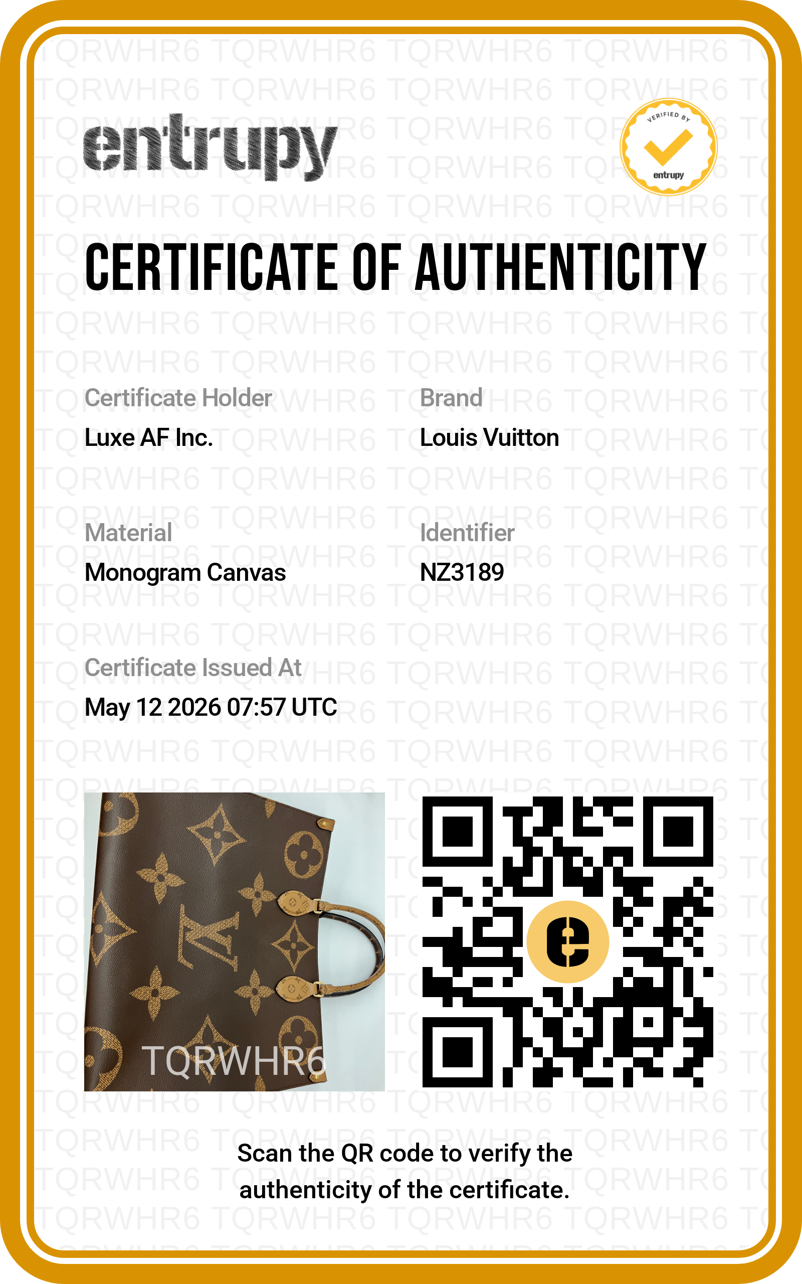 Louis Vuitton OnTheGo GM Brown Monogram Canvas Tote Handle Bag LV2638