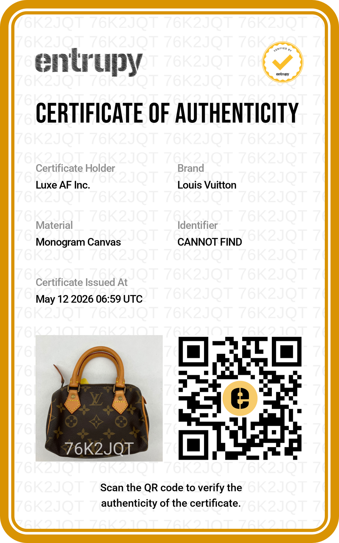 Louis Vuitton Speedy Monogram Canvas Mini Handle Bag LV2634