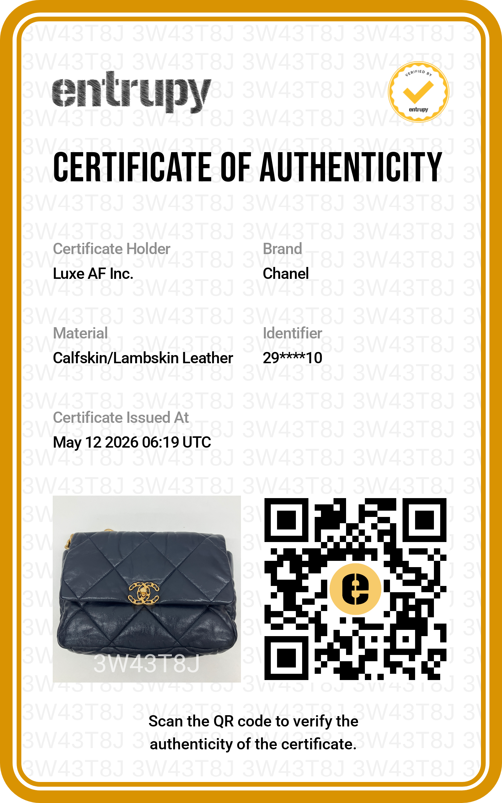 Chanel 19Bag Navy Quilted Leather Medium Size Flap Bag With Gold Hardware(29***10) CC1898