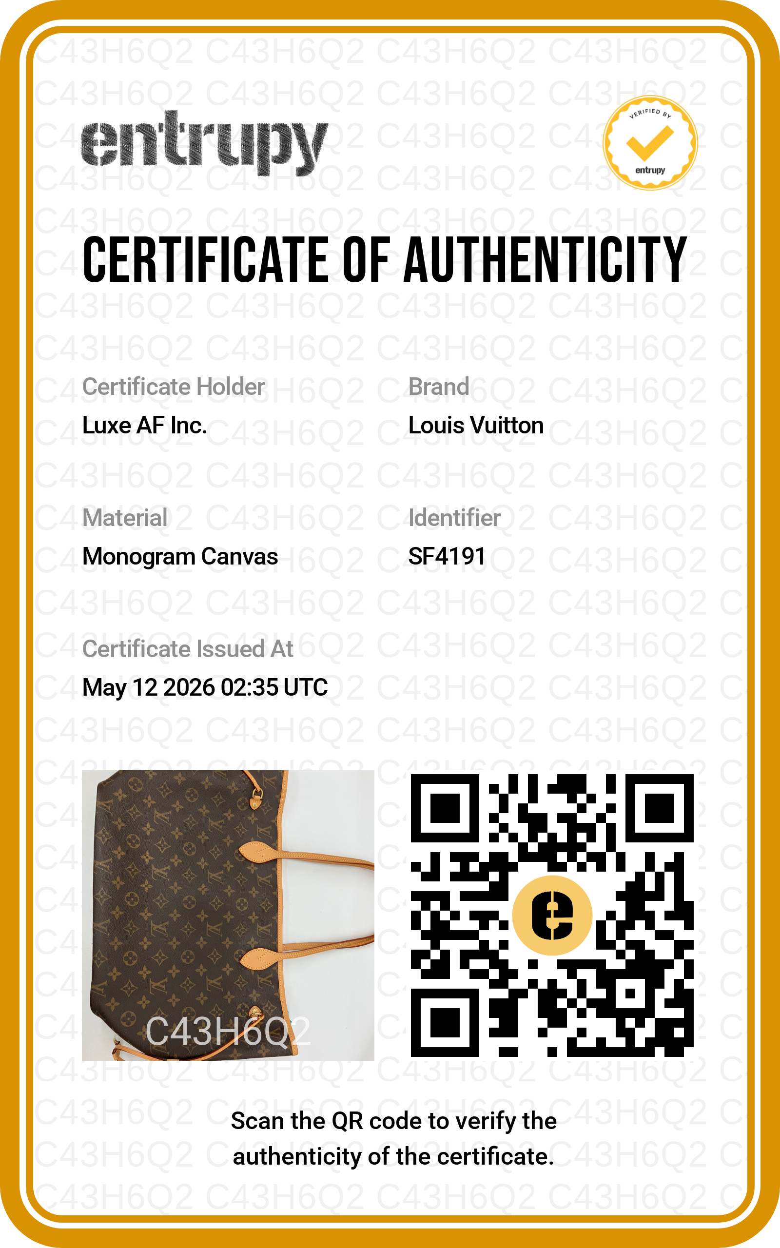 Louis Vuitton Neverfull Monogram Canvas Shoulder Bag LV2631
