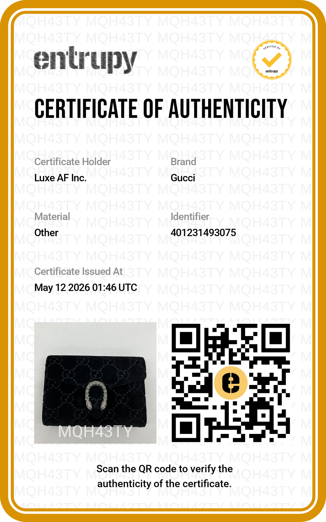 Gucci Dionysus Black Velvet Wallet On Chain GG923