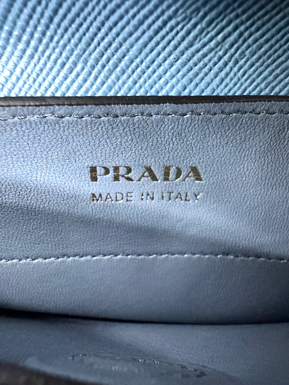 Prada Double Blue Saffiano Cuir Leather Handle Bag PR311