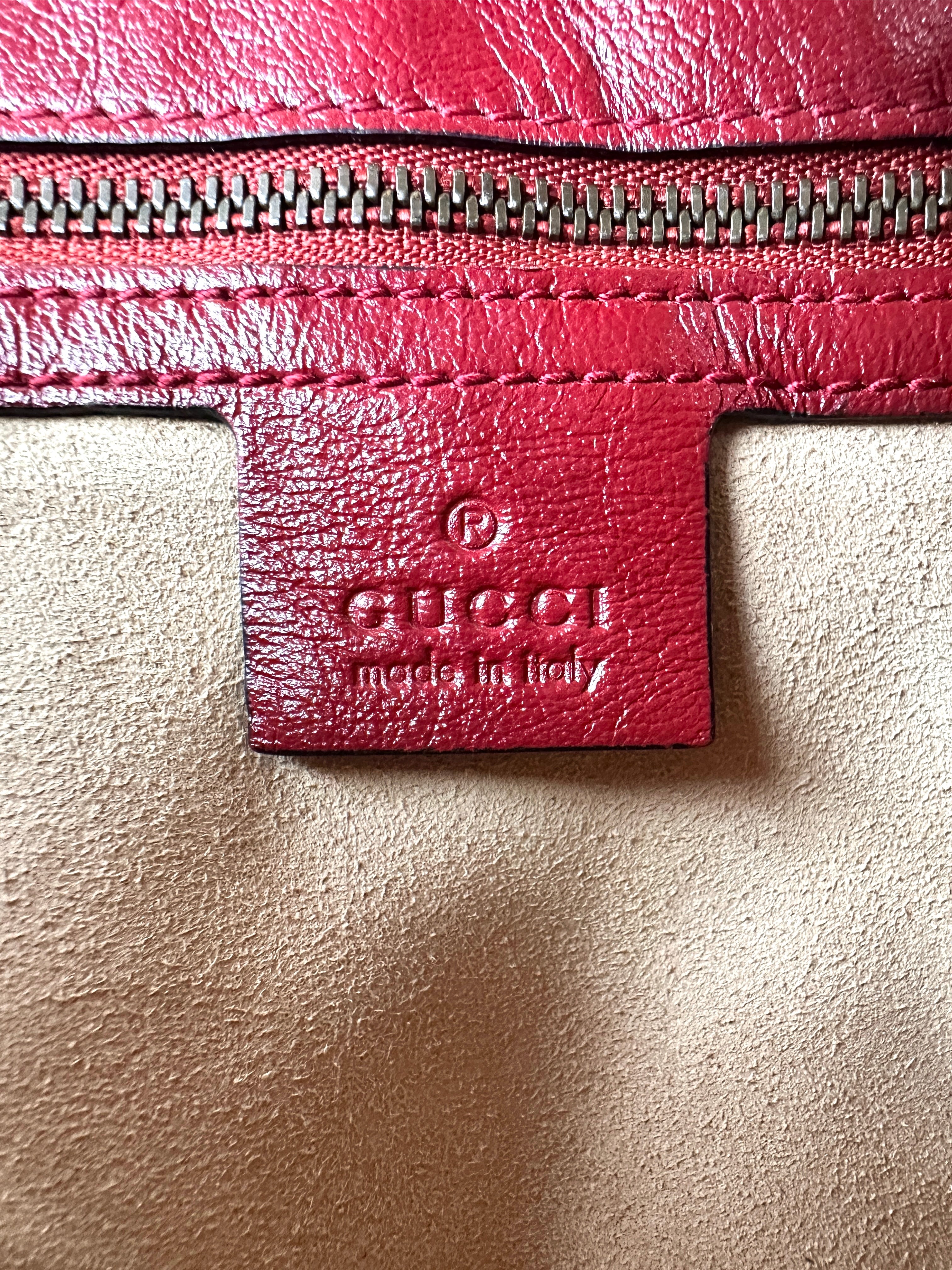 Gucci GG Marmont Black Leather Flap Bag With Red Trim GG930