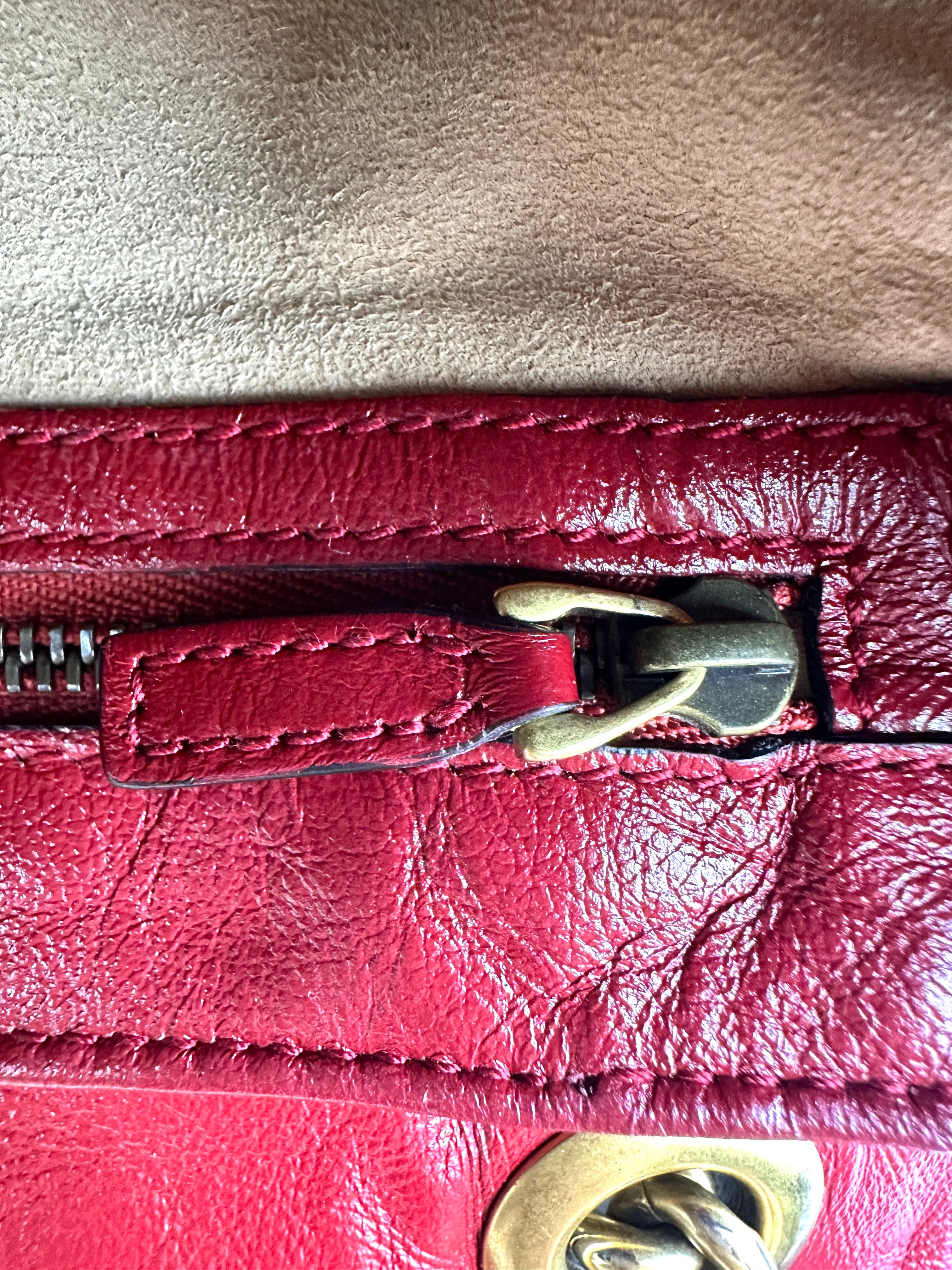 Gucci GG Marmont Black Leather Flap Bag With Red Trim GG930