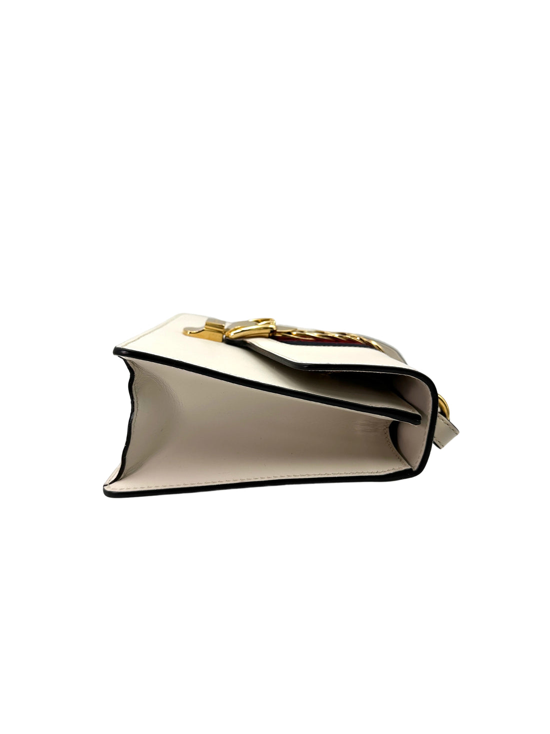 Gucci Sylvie White Leather Medium Size Shoulder Bag GG941