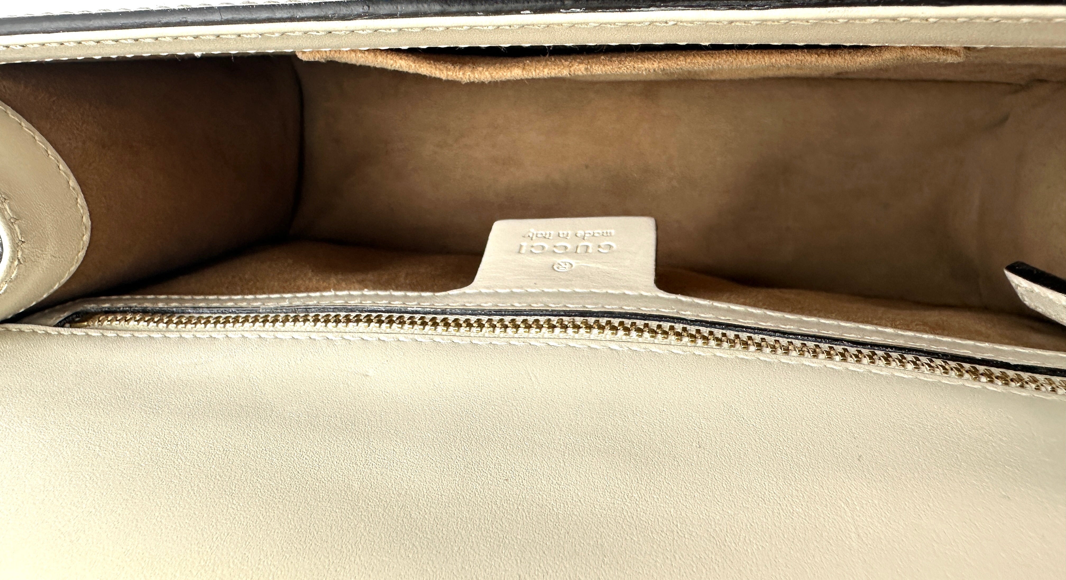 Gucci Sylvie White Leather Medium Size Shoulder Bag GG941