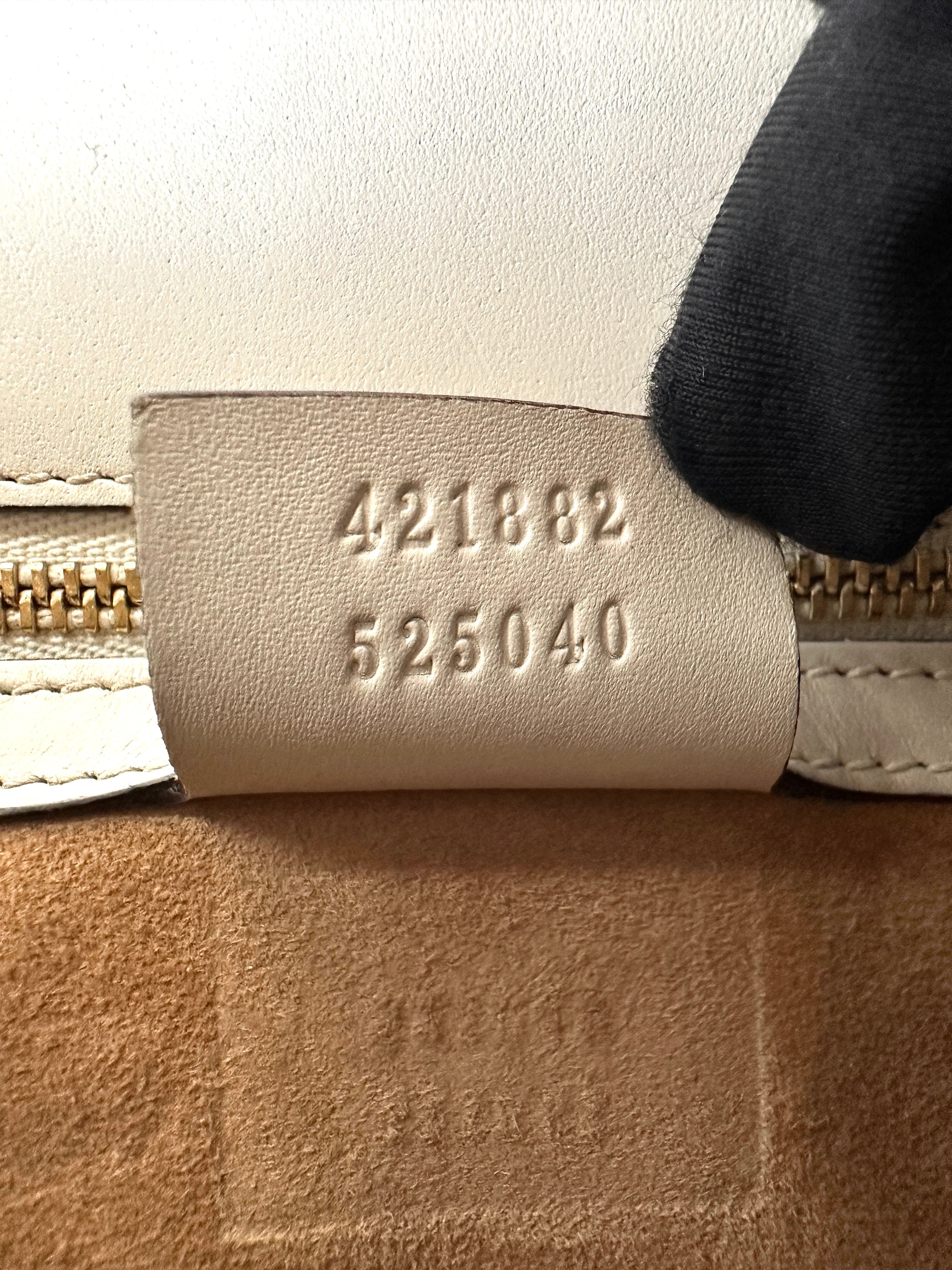 Gucci Sylvie White Leather Medium Size Shoulder Bag GG941