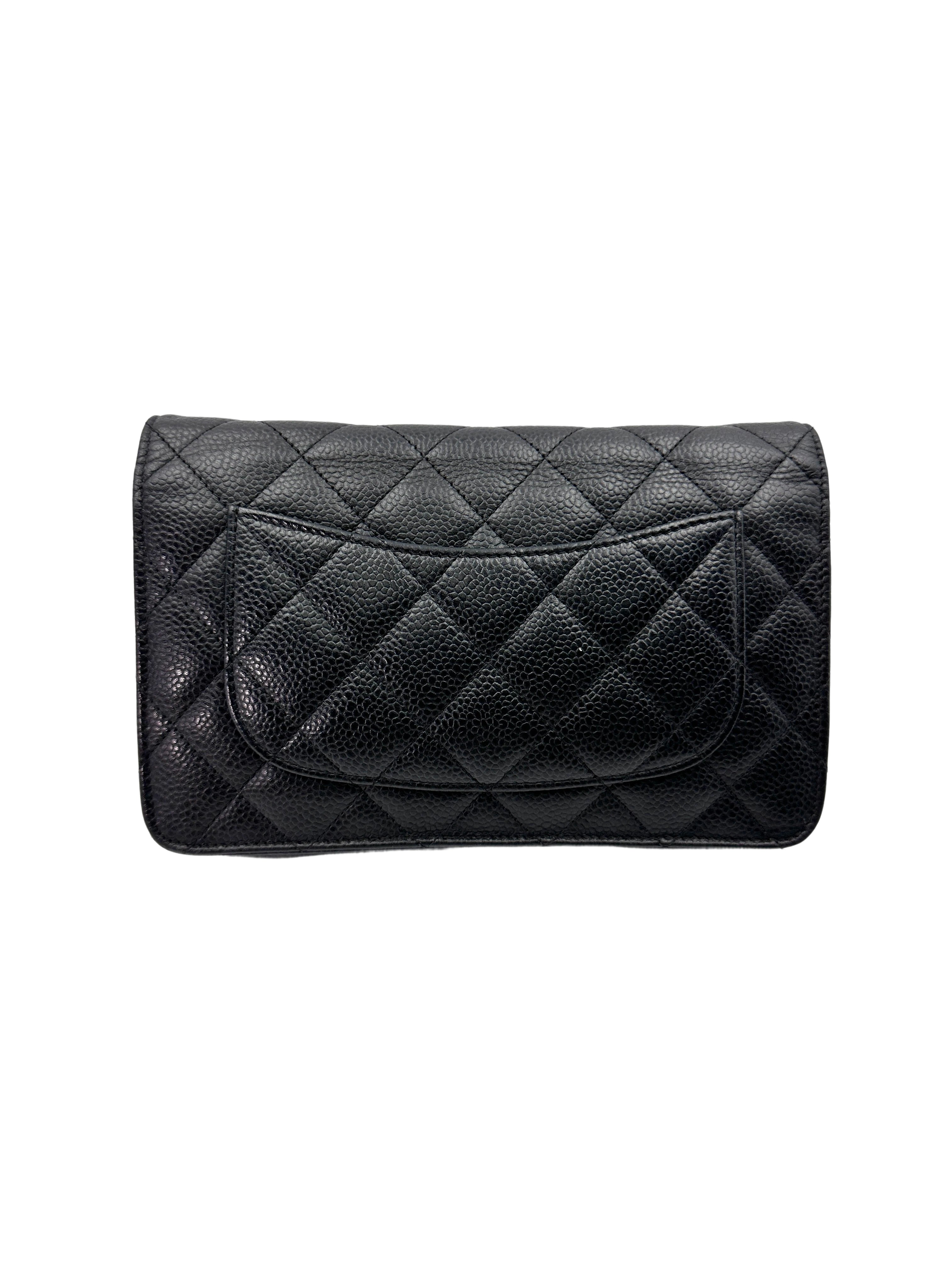 Chanel Black Quilted Leather Wallet On Chain(17***69) IRIS215