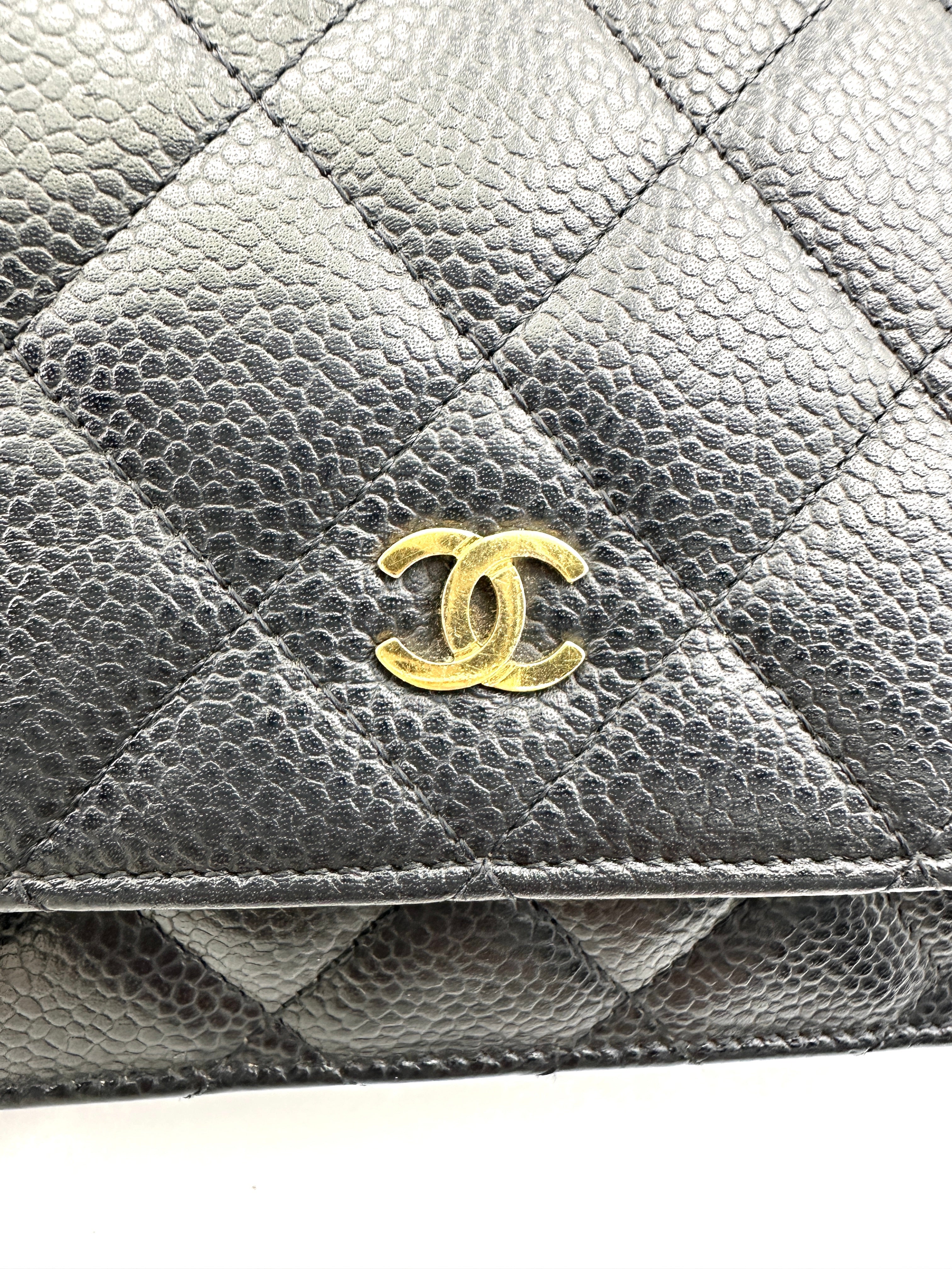 Chanel Black Quilted Leather Wallet On Chain(17***69) IRIS215