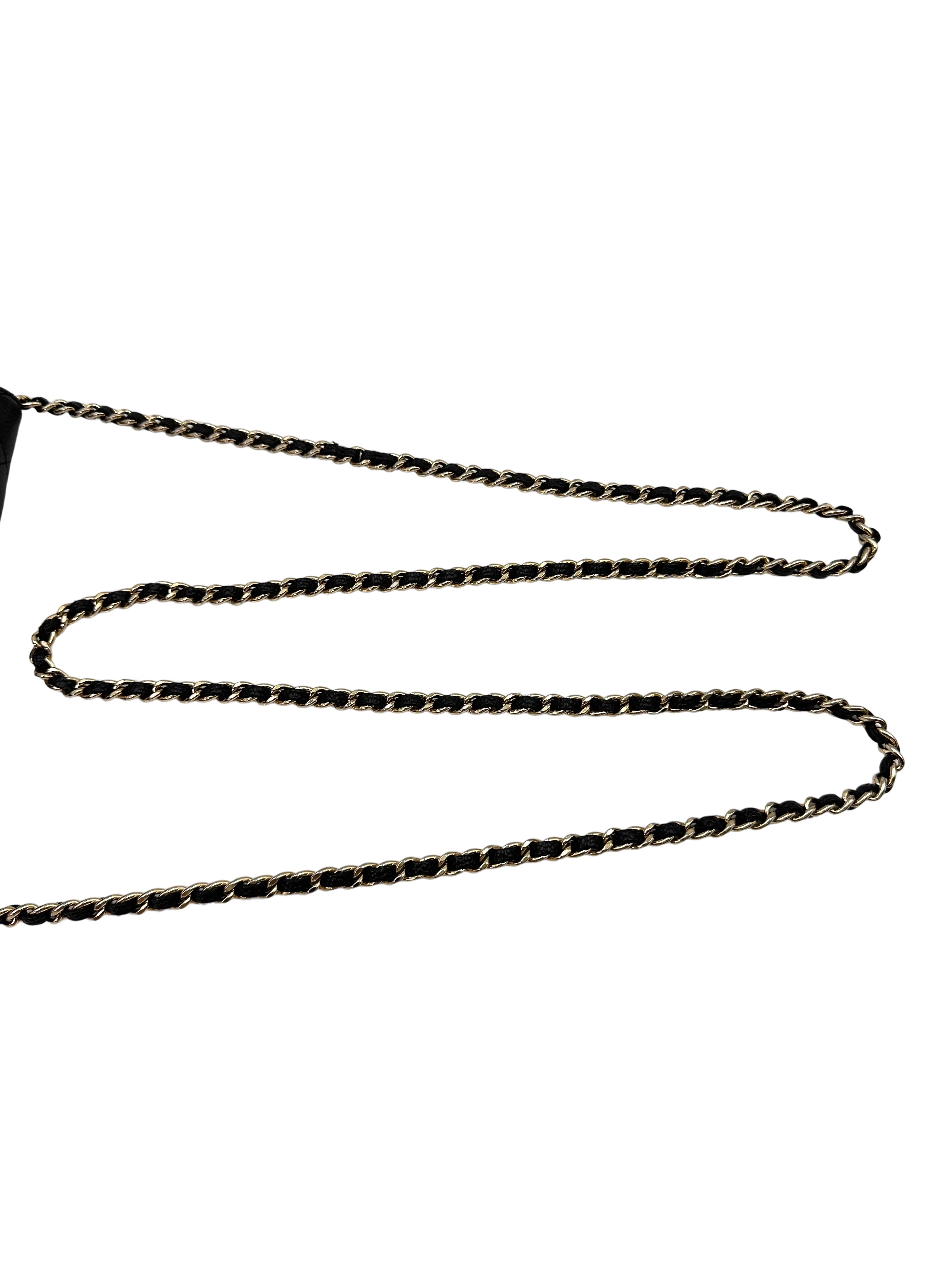 Chanel Black Quilted Leather Wallet On Chain(17***69) IRIS215