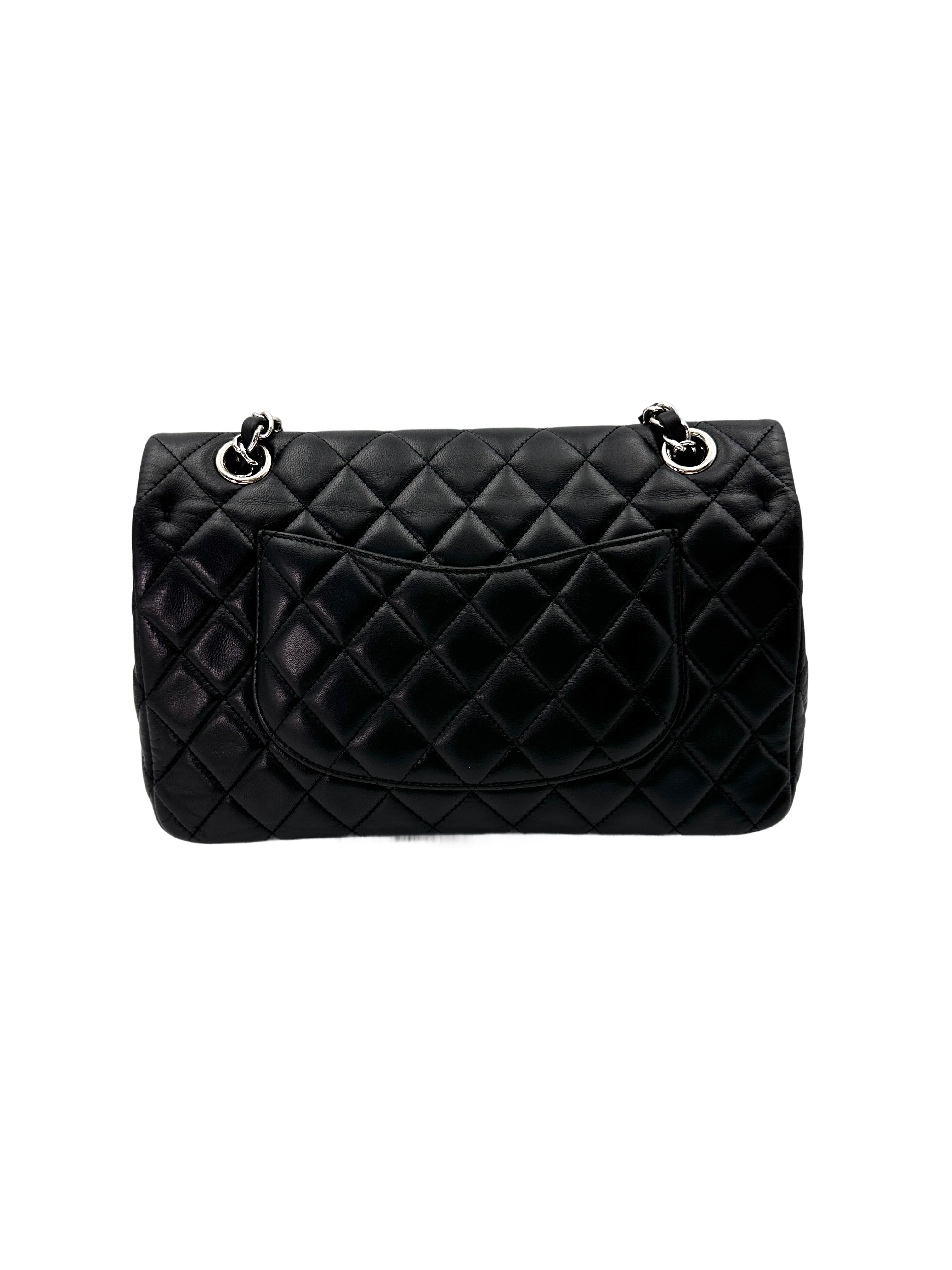 Chanel Classic Flap Black Quilted Leather Medium Size Flap Bag With Crystal Charms(19***27) IRIS216