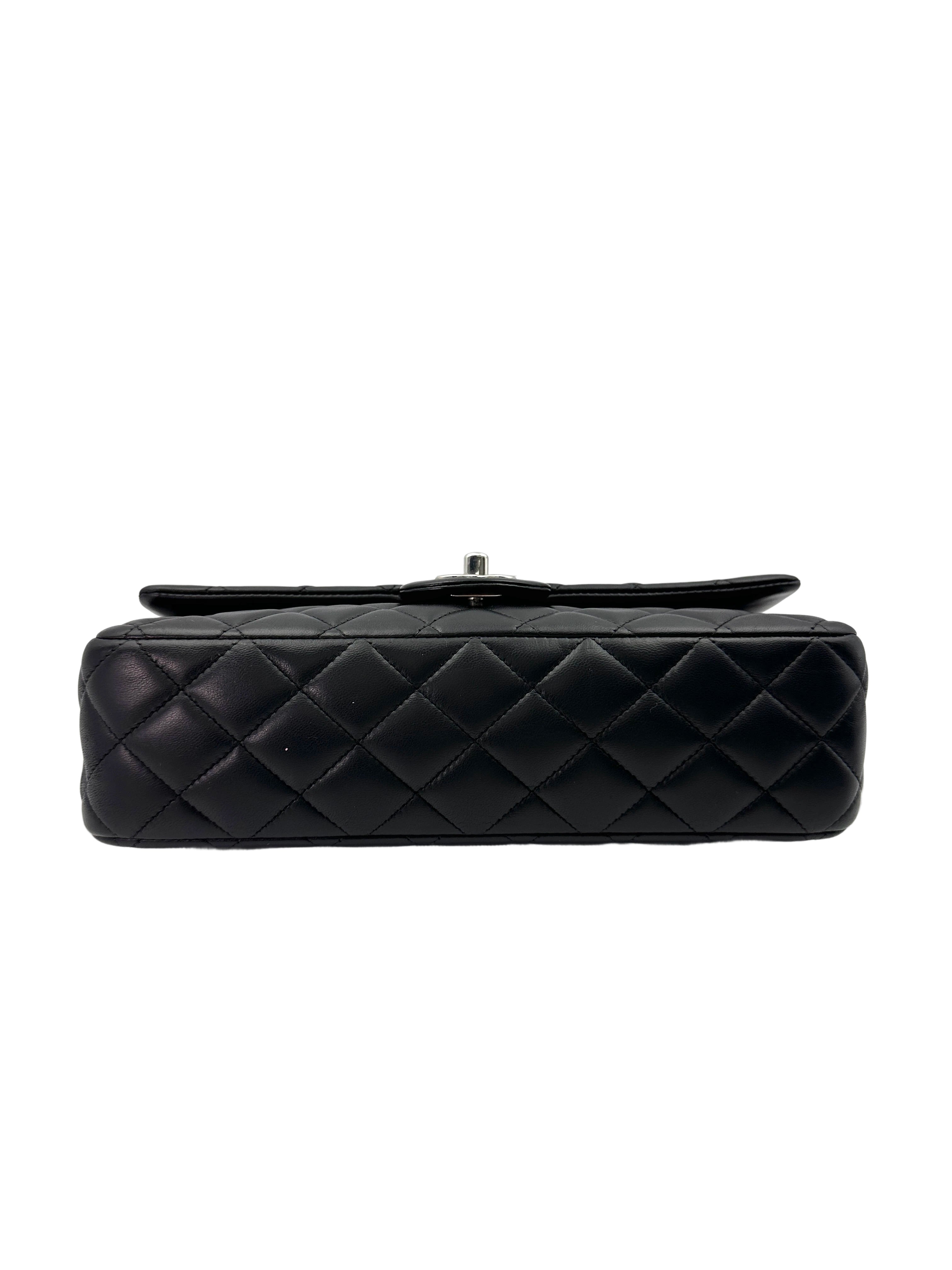 Chanel Classic Flap Black Quilted Leather Medium Size Flap Bag With Crystal Charms(19***27) IRIS216