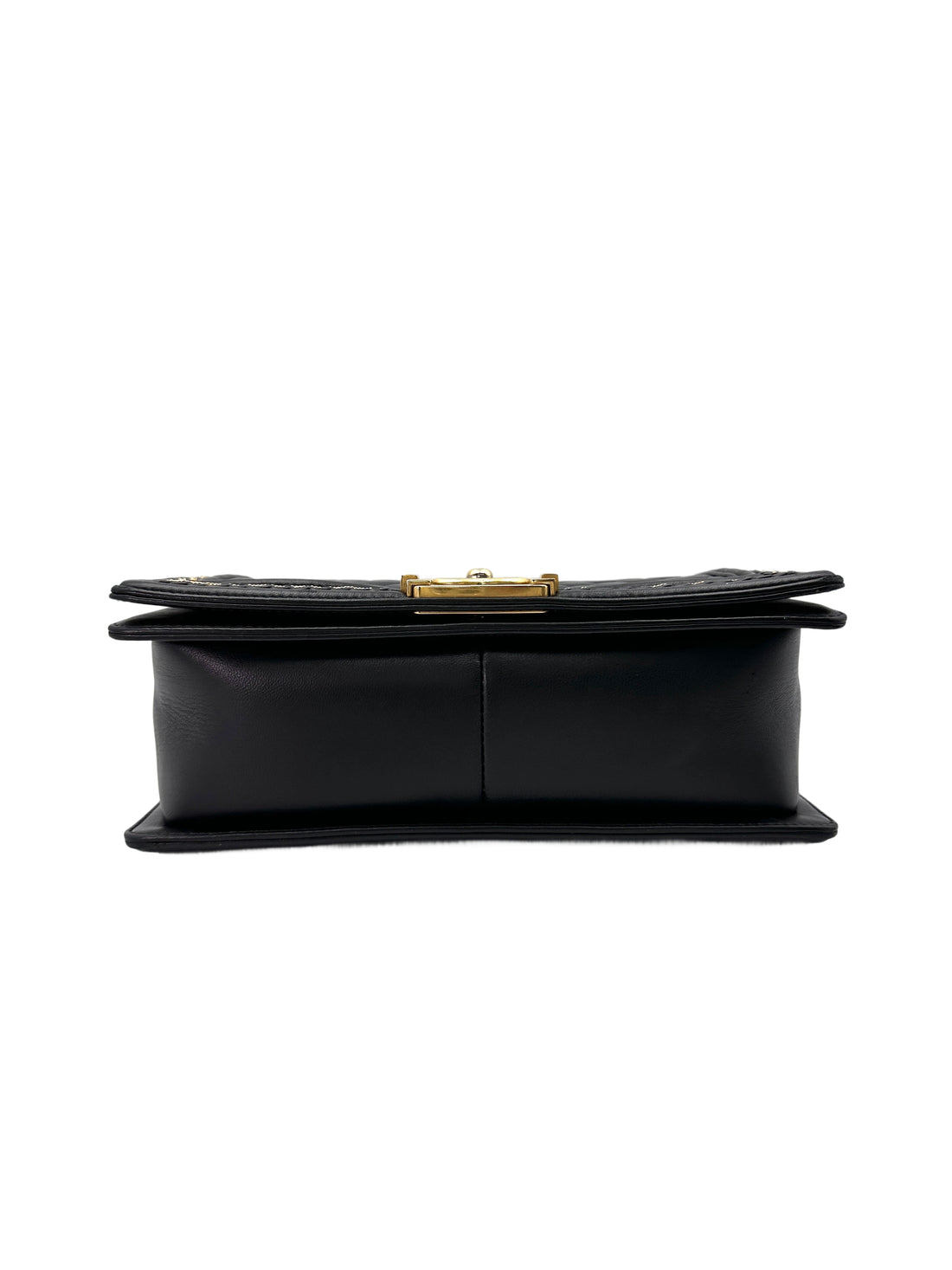 Chanel LeBoy Black Quilted Lambskin Medium Size Flap Bag With Gold Buckle(24***59) CC1909